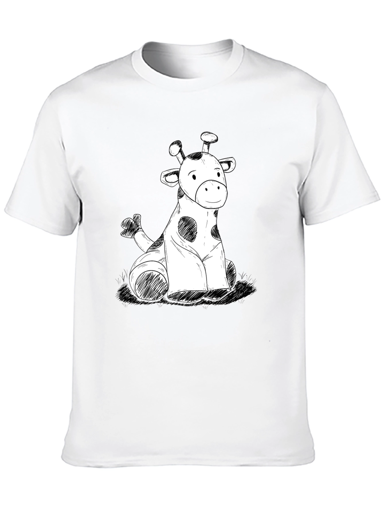 Black Giraffe Sketch Graphic Tee - Soft Cotton Comfort view 10