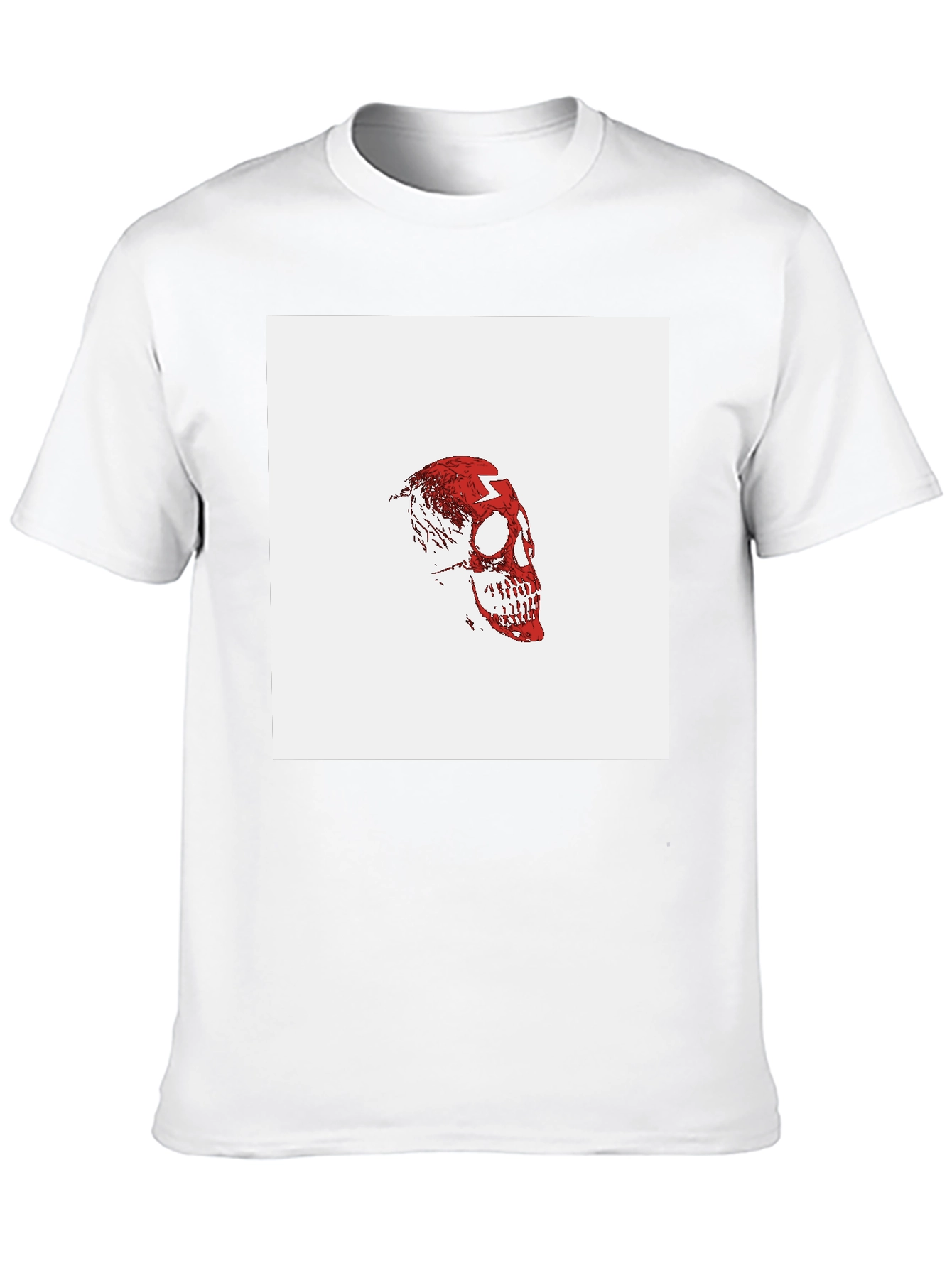 Black Skull Graphic Tee - Red Skull on Black Shirt view 10