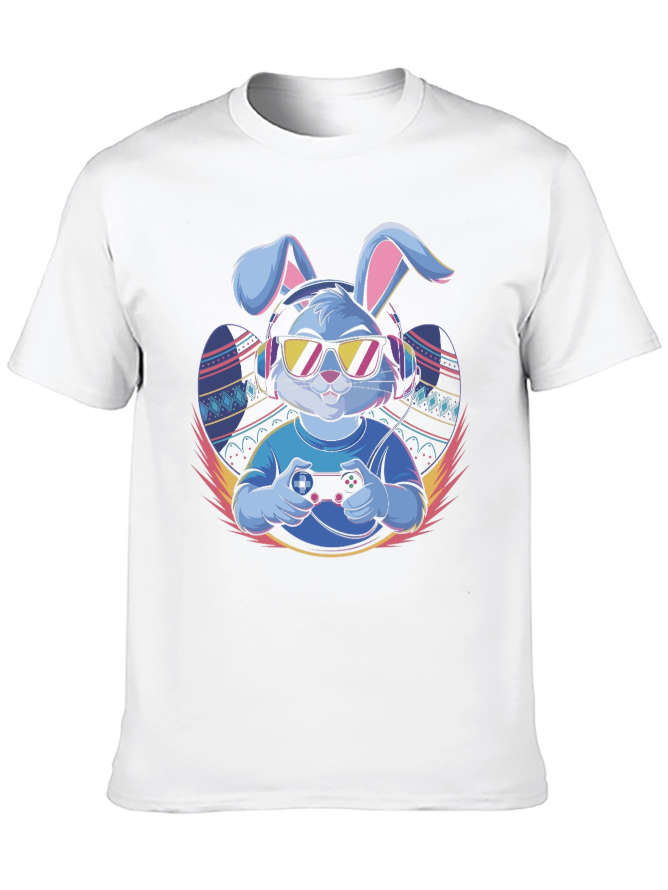 Black Cool Gamer Bunny T-Shirt view 10