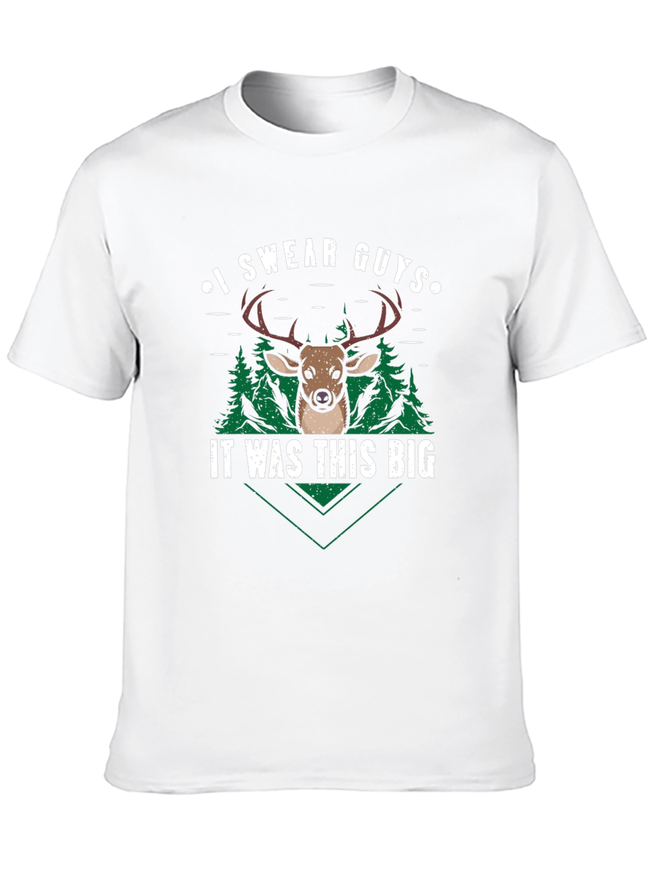 Black Funny Hunting T-Shirt - I Swear Guys It Was This Big Deer Tee view 10