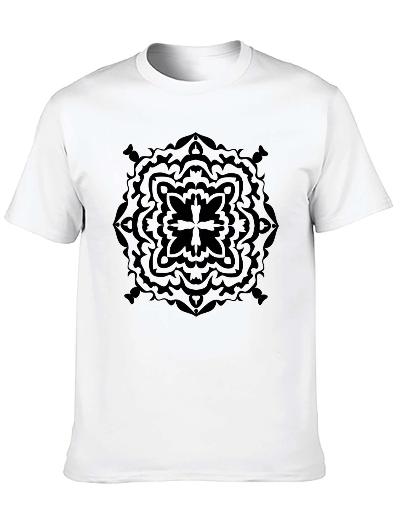 Black Black Geometric Mandala Graphic T-Shirt view 10