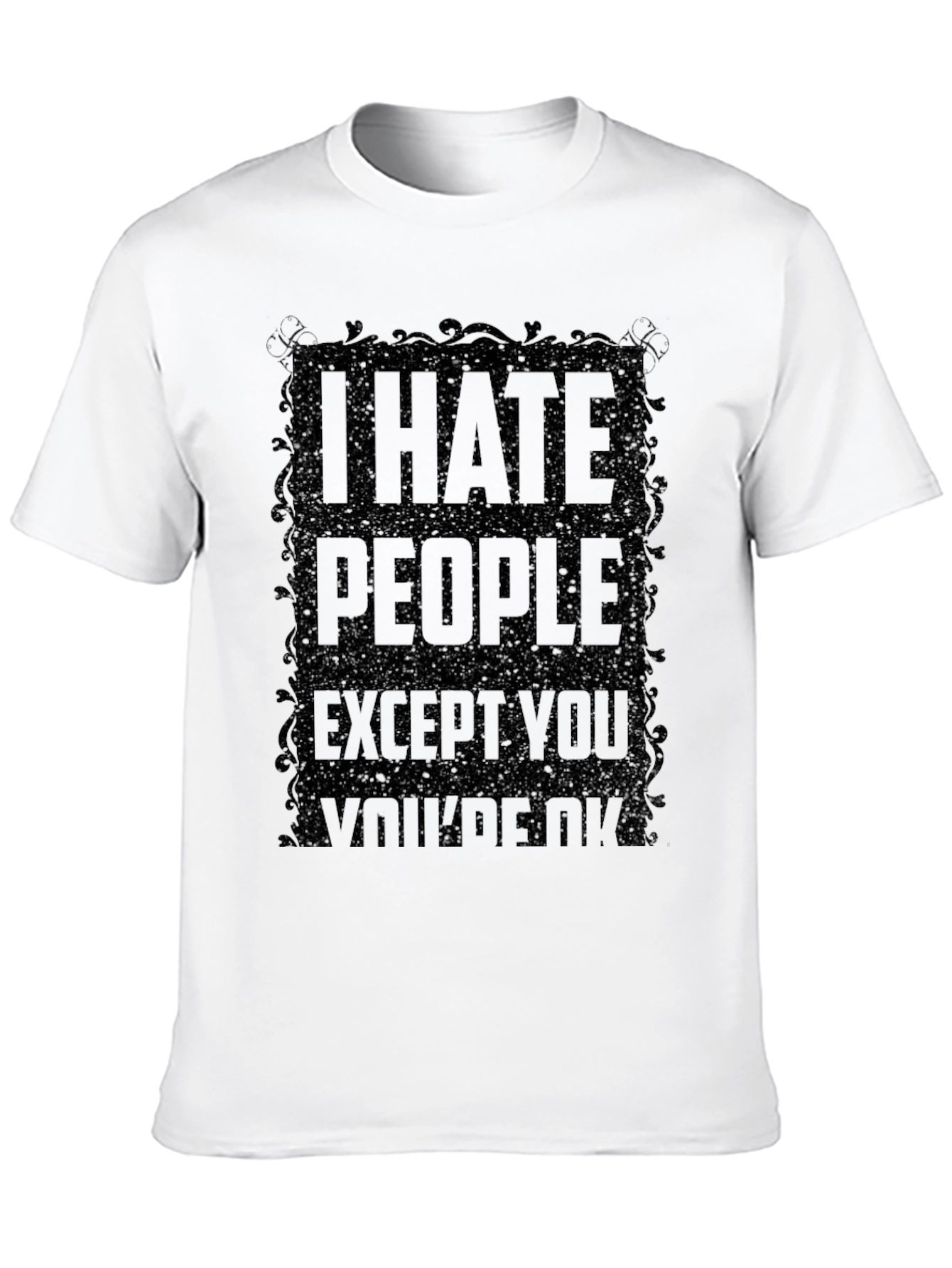 Black I Hate People T-Shirt - Sarcastic Humor Tee view 10