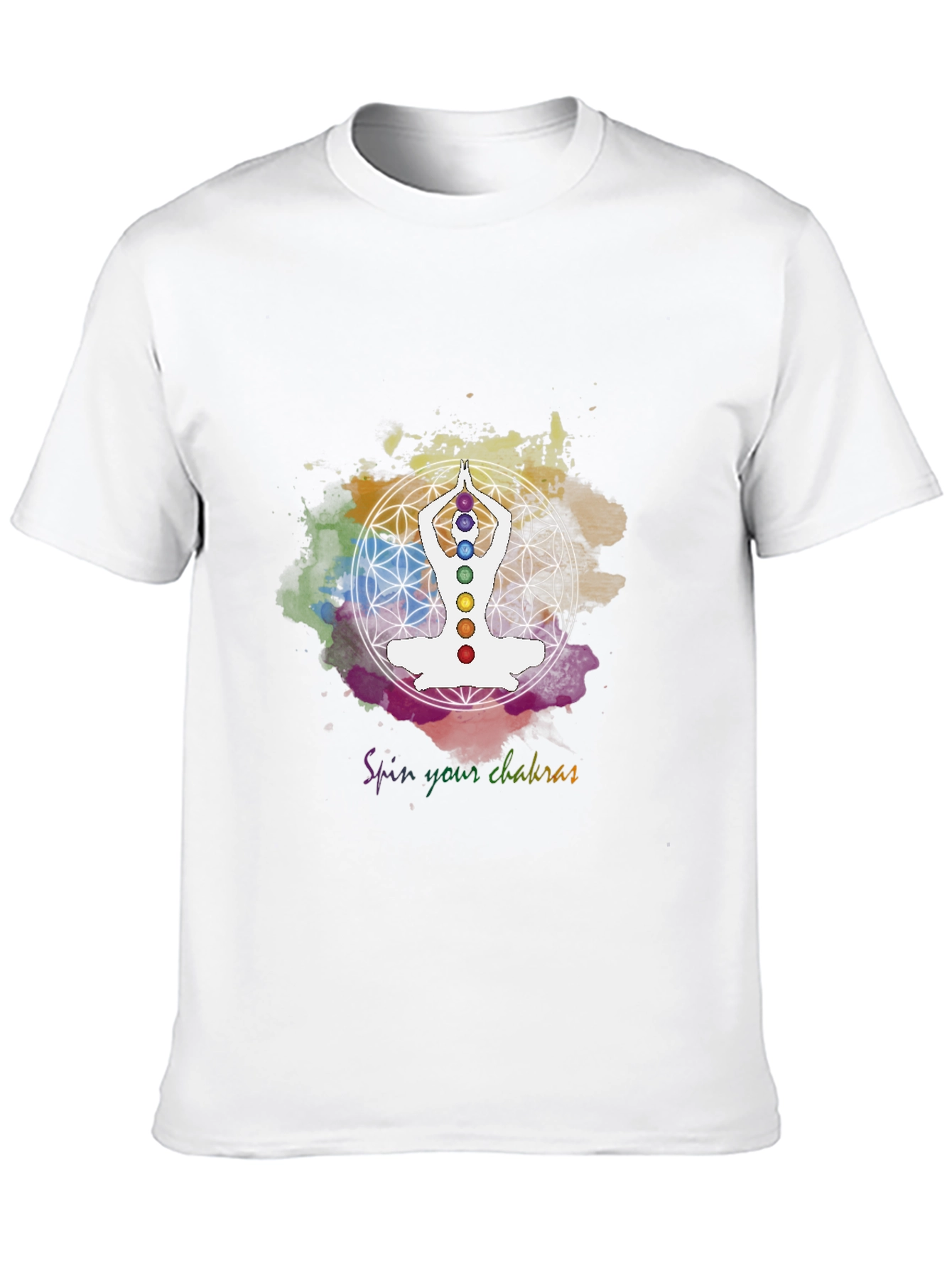 Black Chakra Meditation T-Shirt - Spiritual Yoga Design view 10