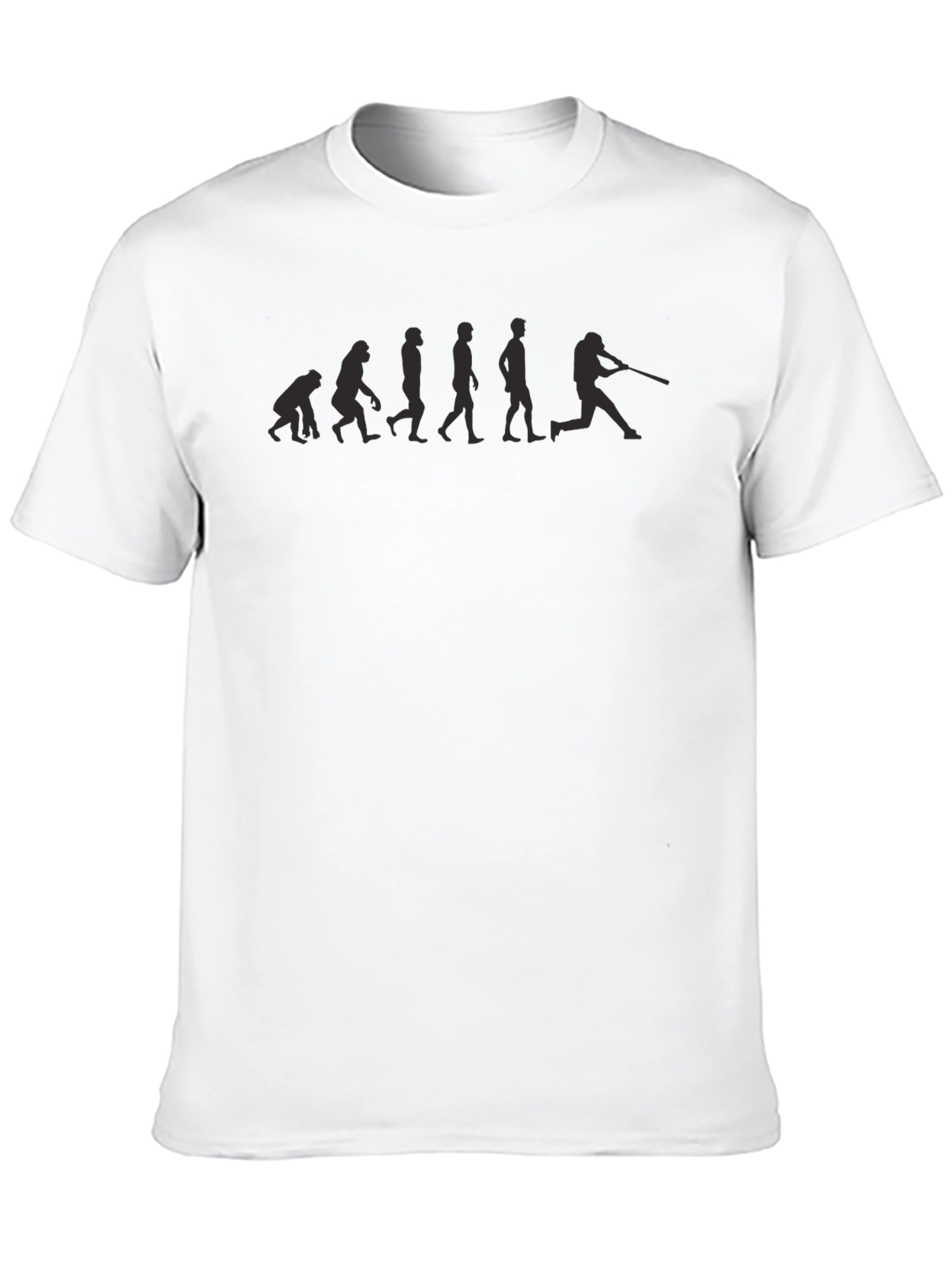 Black Evolution of Baseball T-Shirt - Black Cotton Tee view 10