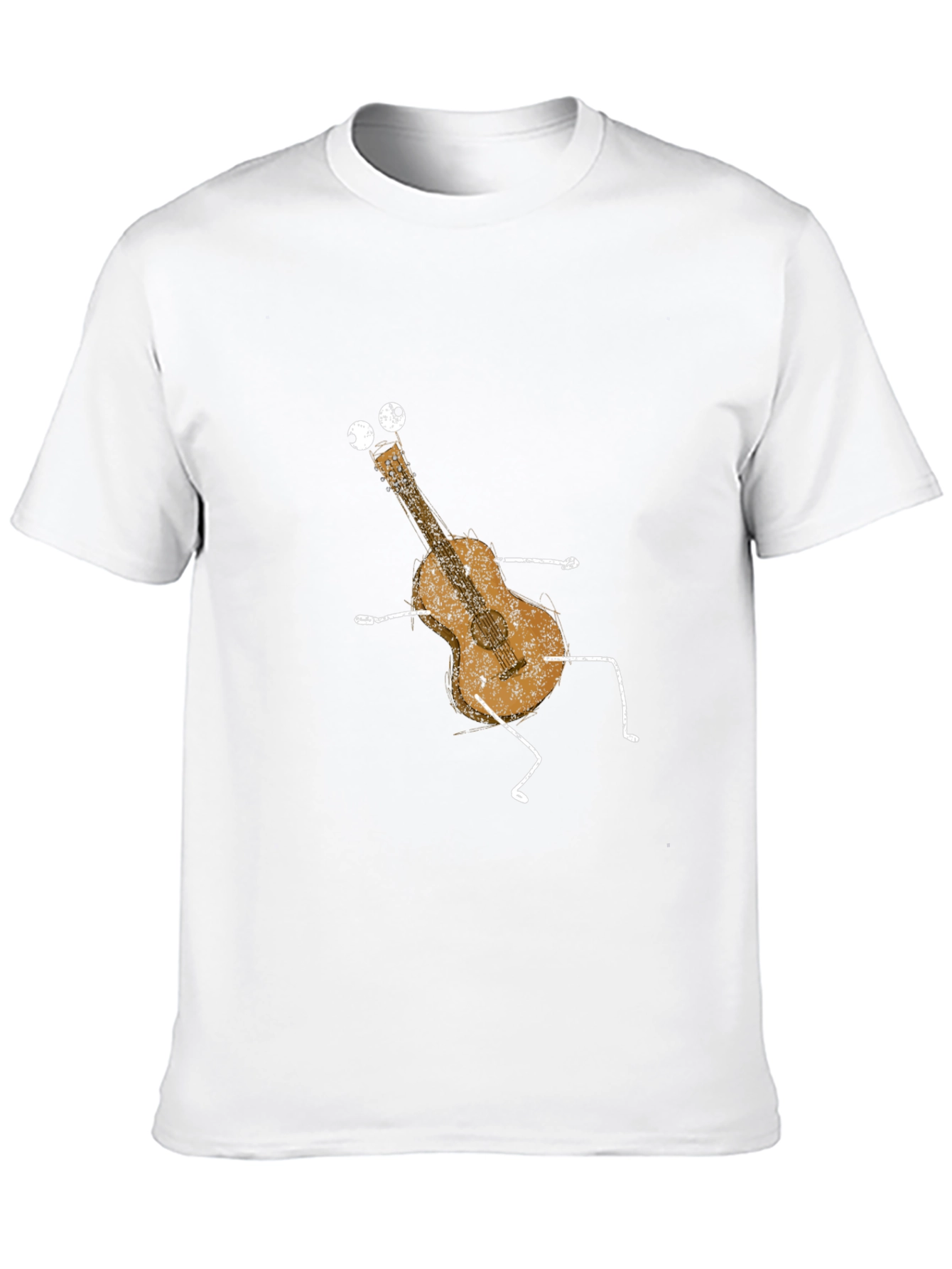 Black Funny Guitar Graphic Tee - Black Cotton T-Shirt view 10