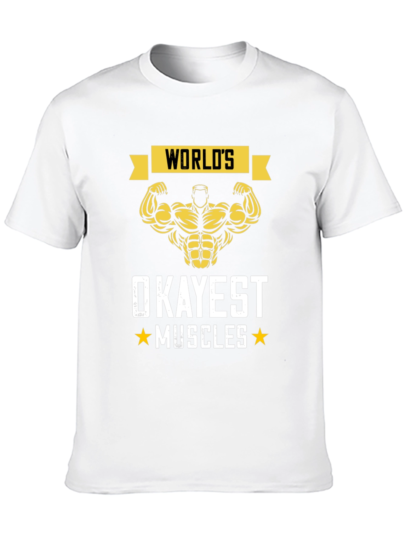 Black World's Okayest Muscles Graphic T-Shirt view 10