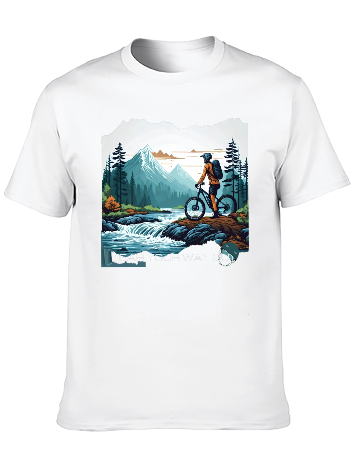 Black Mountain Biker Adventure Graphic Tee - "Tear Your Way Out" view 10