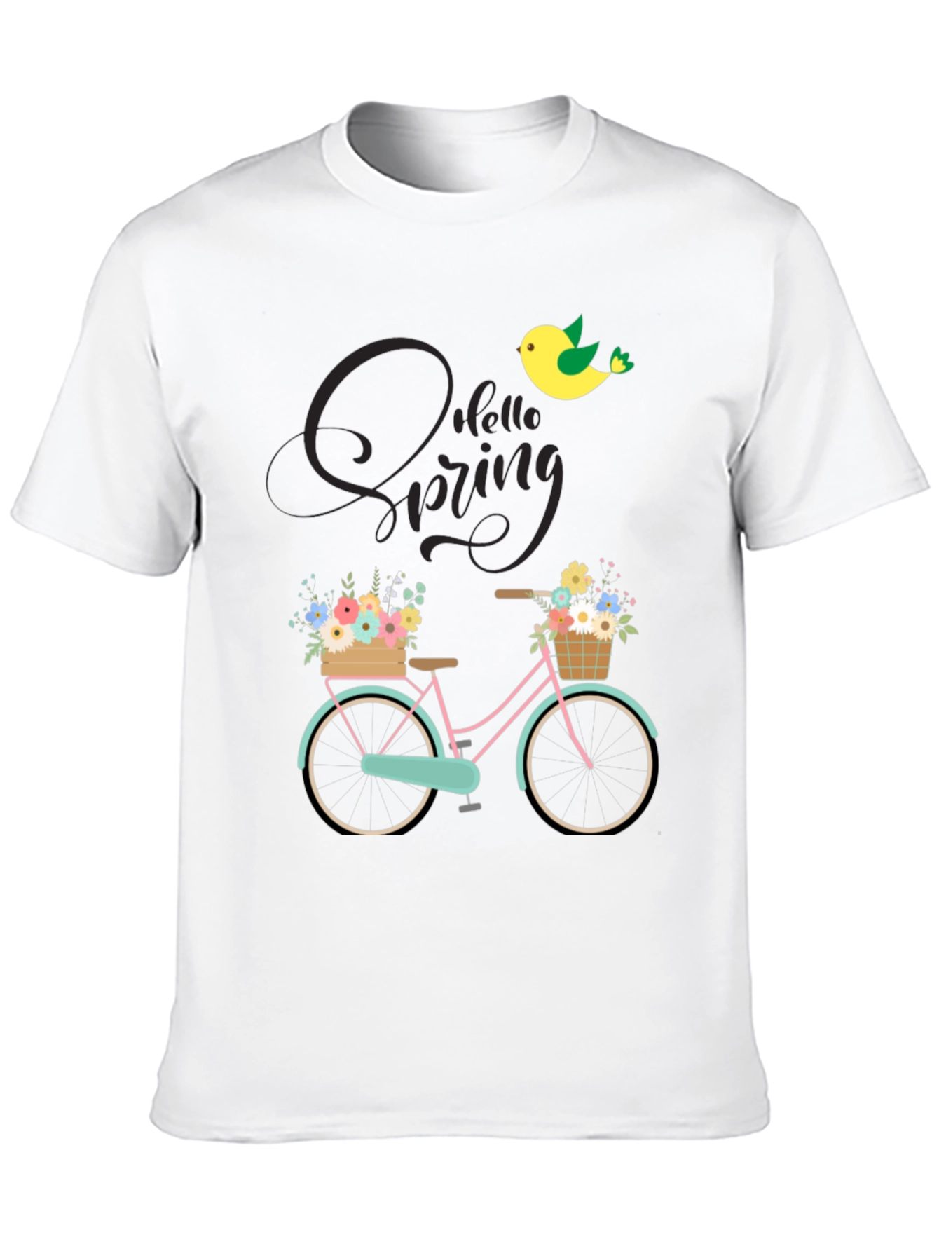 Black Spring Bicycle Graphic T-Shirt view 10