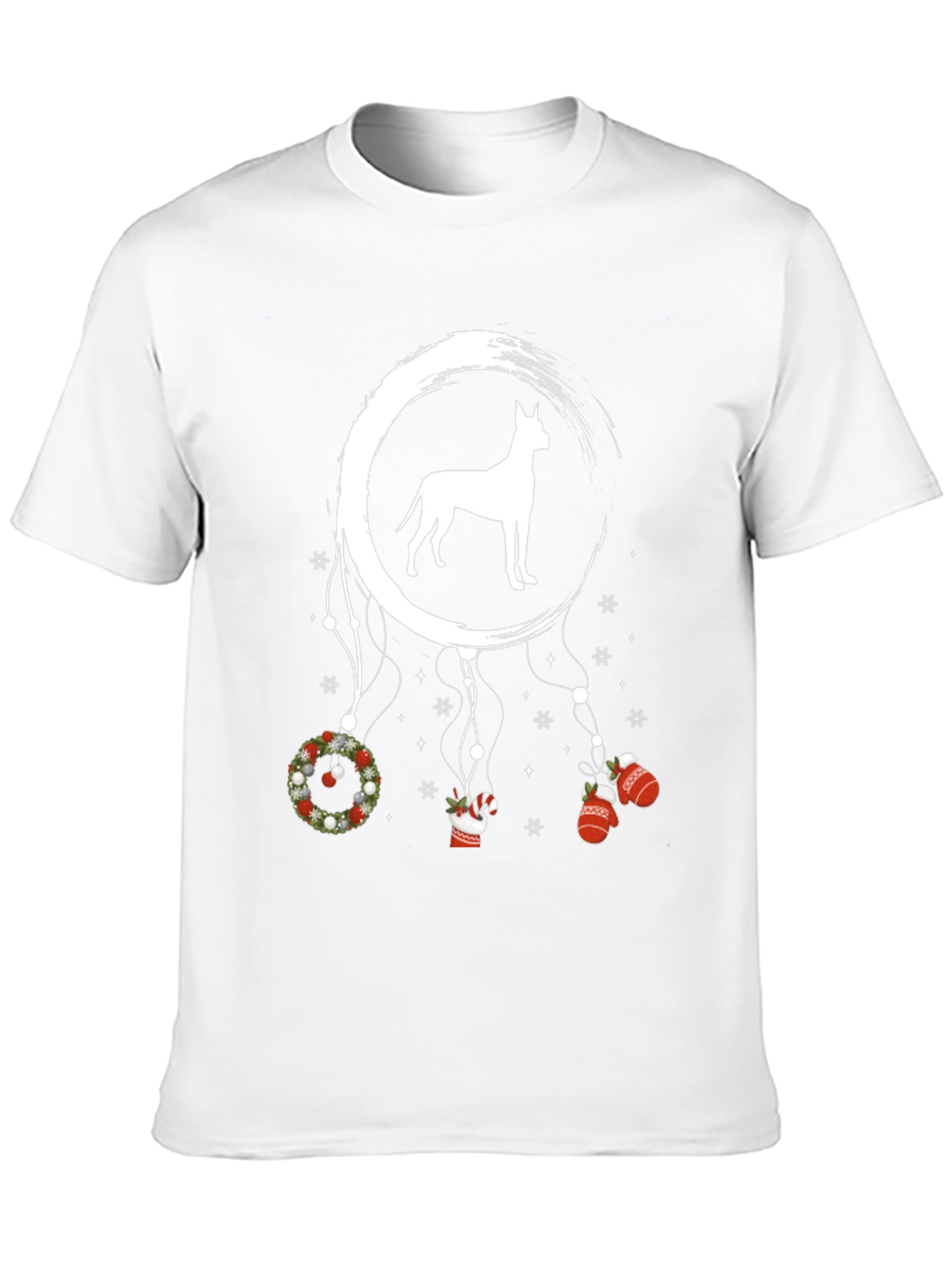 Black Dog Christmas Dreamcatcher T-Shirt view 10