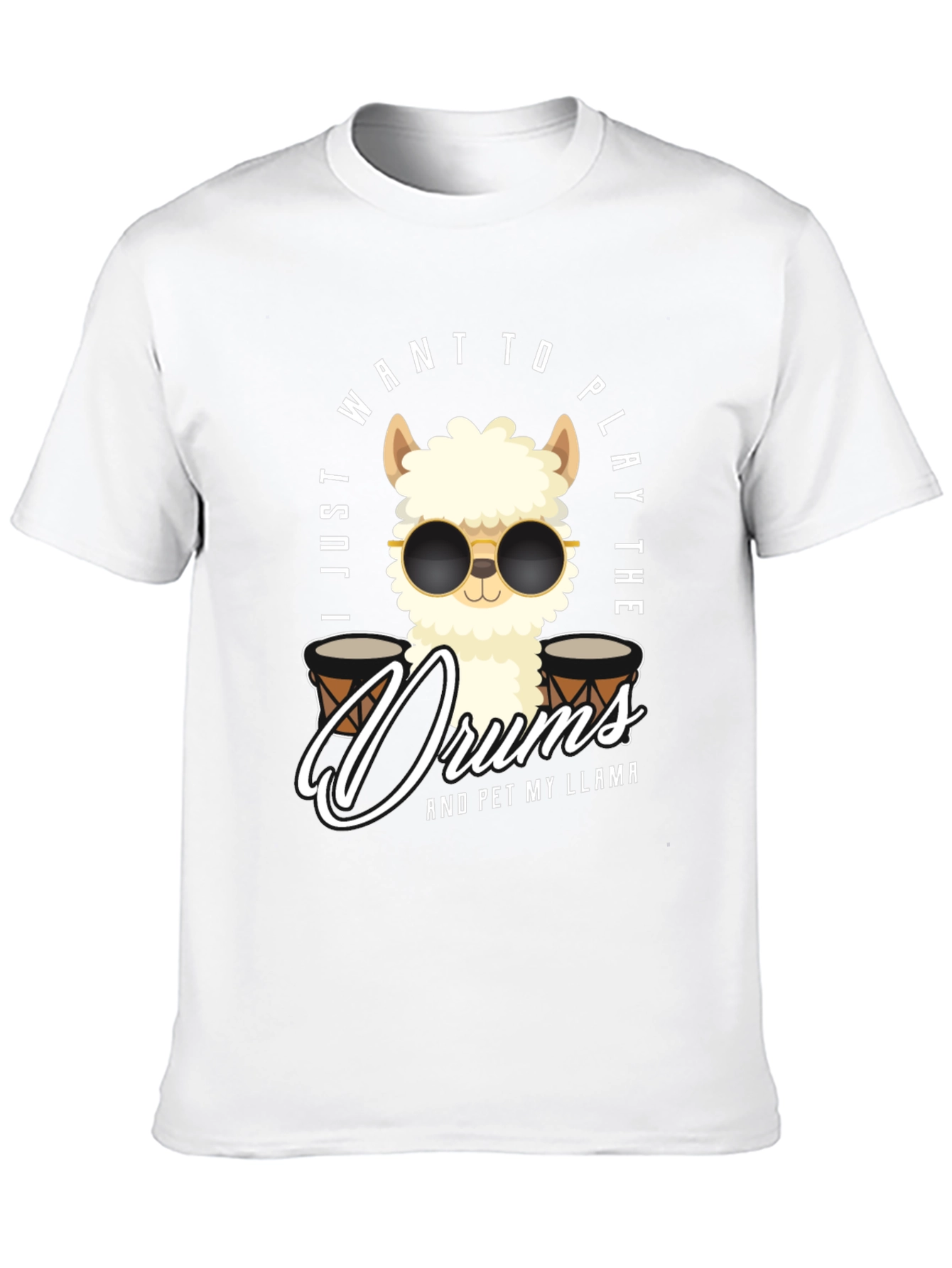 Black Play Drums Llama T-Shirt Funny Pet My Llama Tee view 10