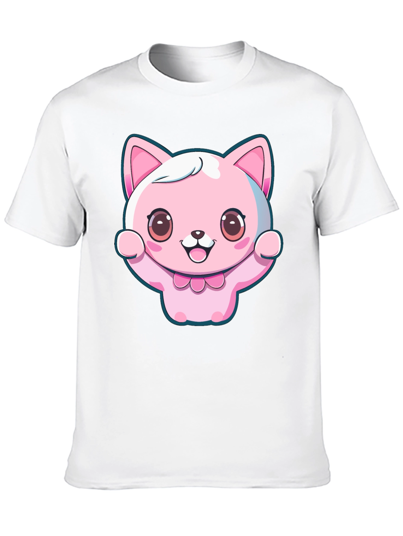 Black Kawaii Cat Graphic Tee - Cute Cartoon Style view 10