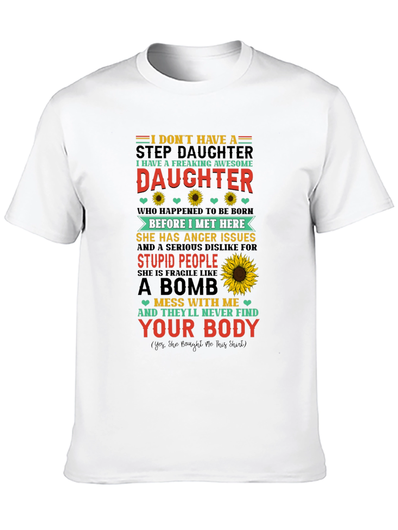 Black Awesome Stepdaughter Novelty T-Shirt view 10