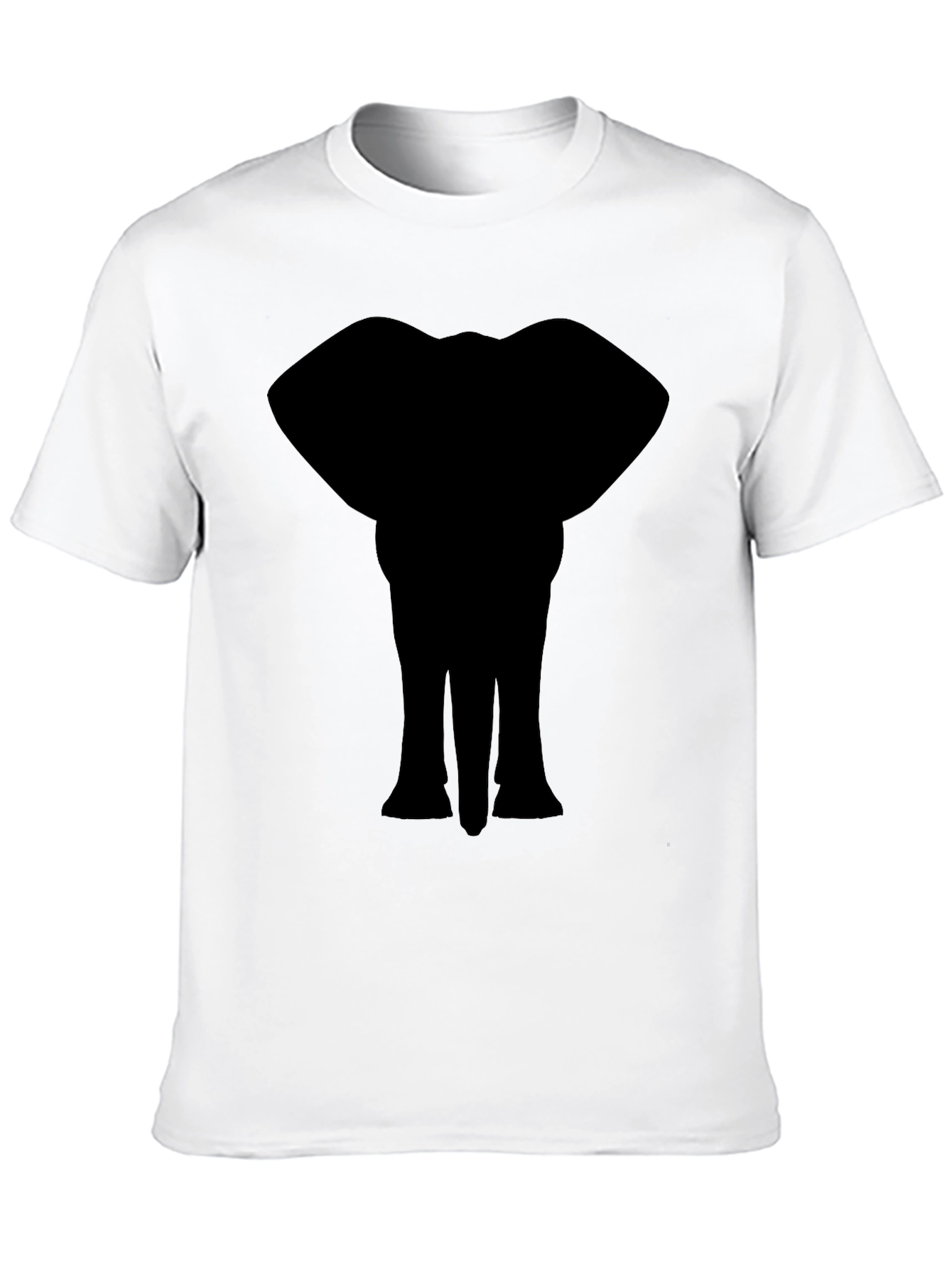 Black Elephant Silhouette Graphic Print T-Shirt view 10
