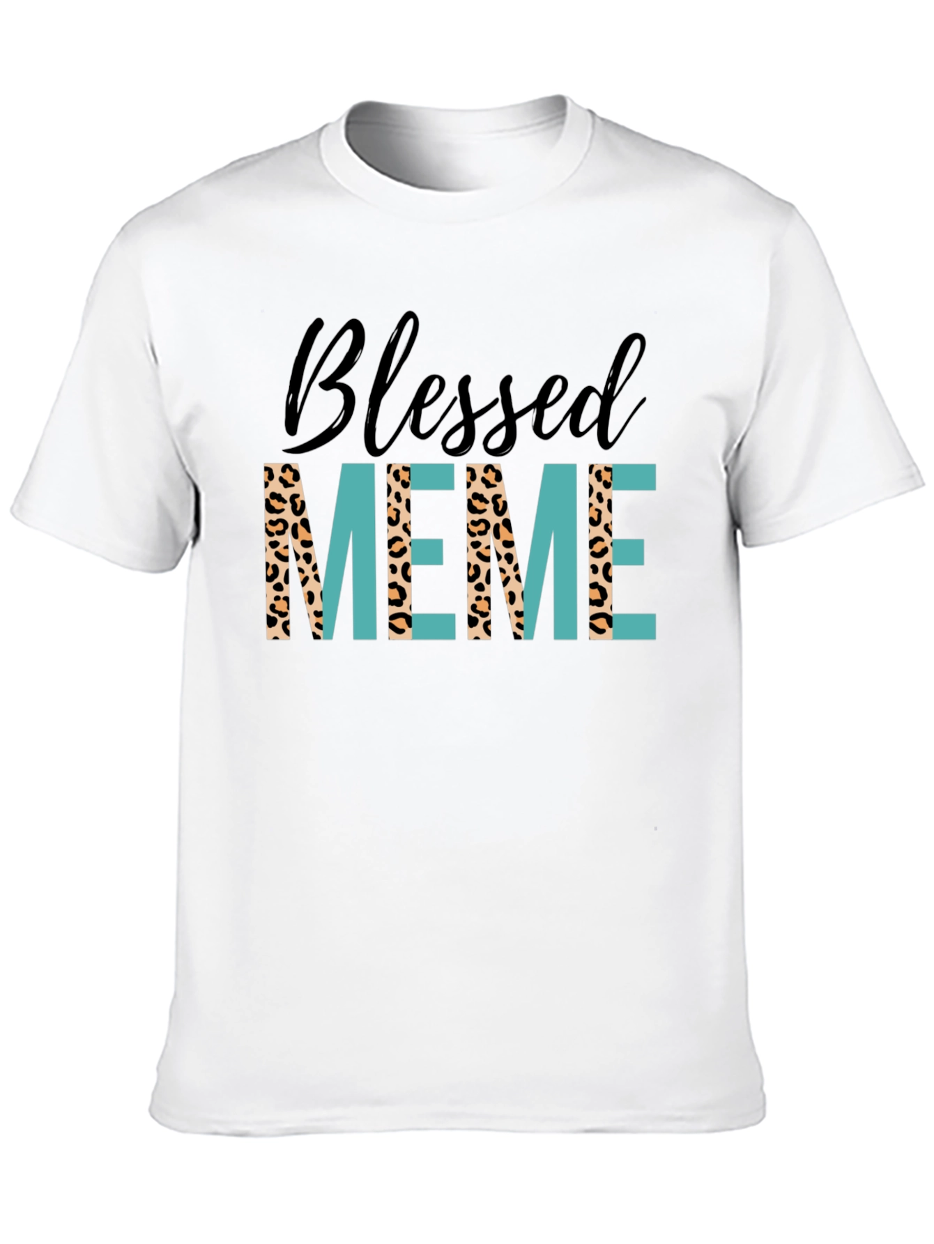 Black Blessed Meme Graphic Tee - Trendy Animal Print T-Shirt view 10