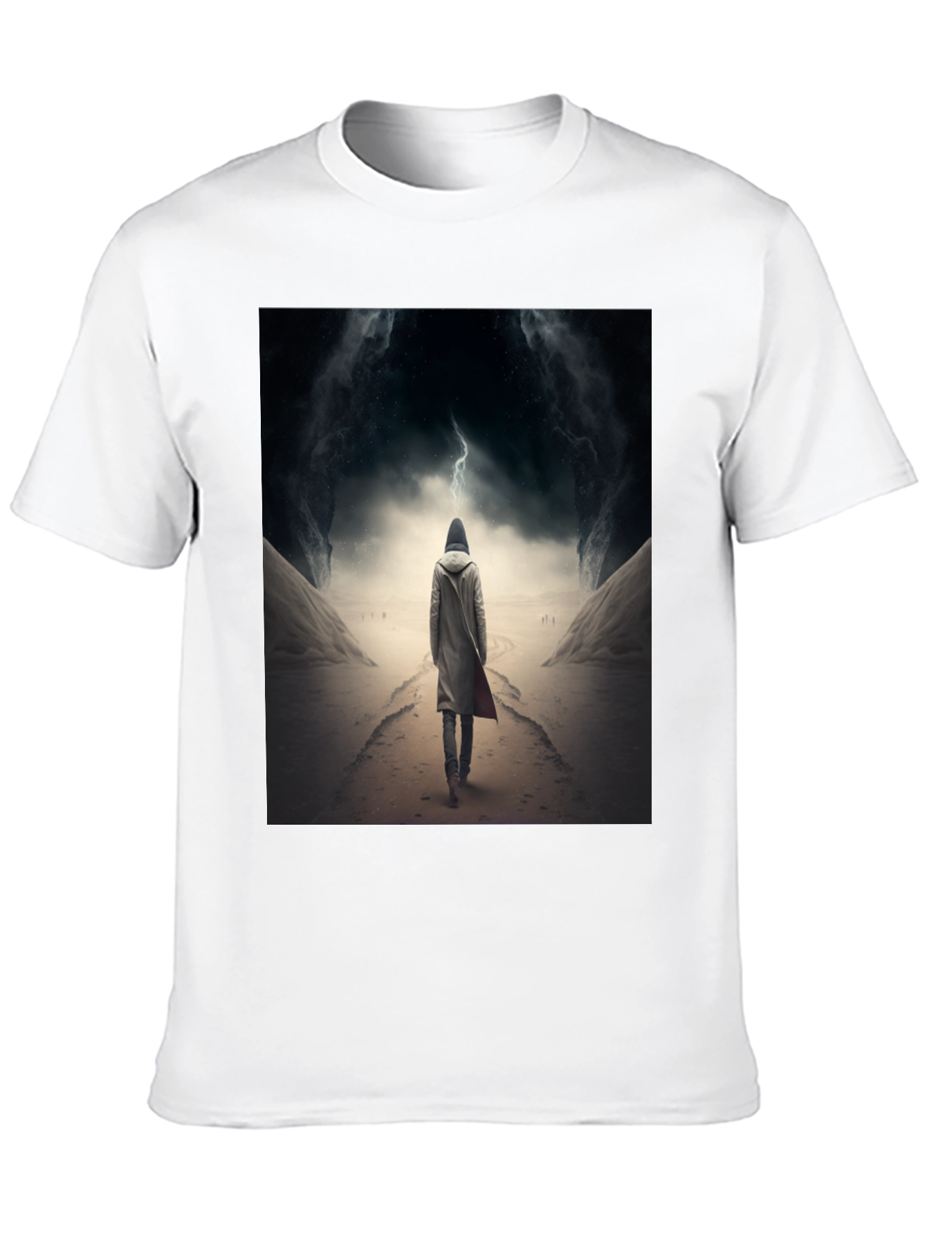 Black Hooded Figure Lightning Black T-Shirt view 10