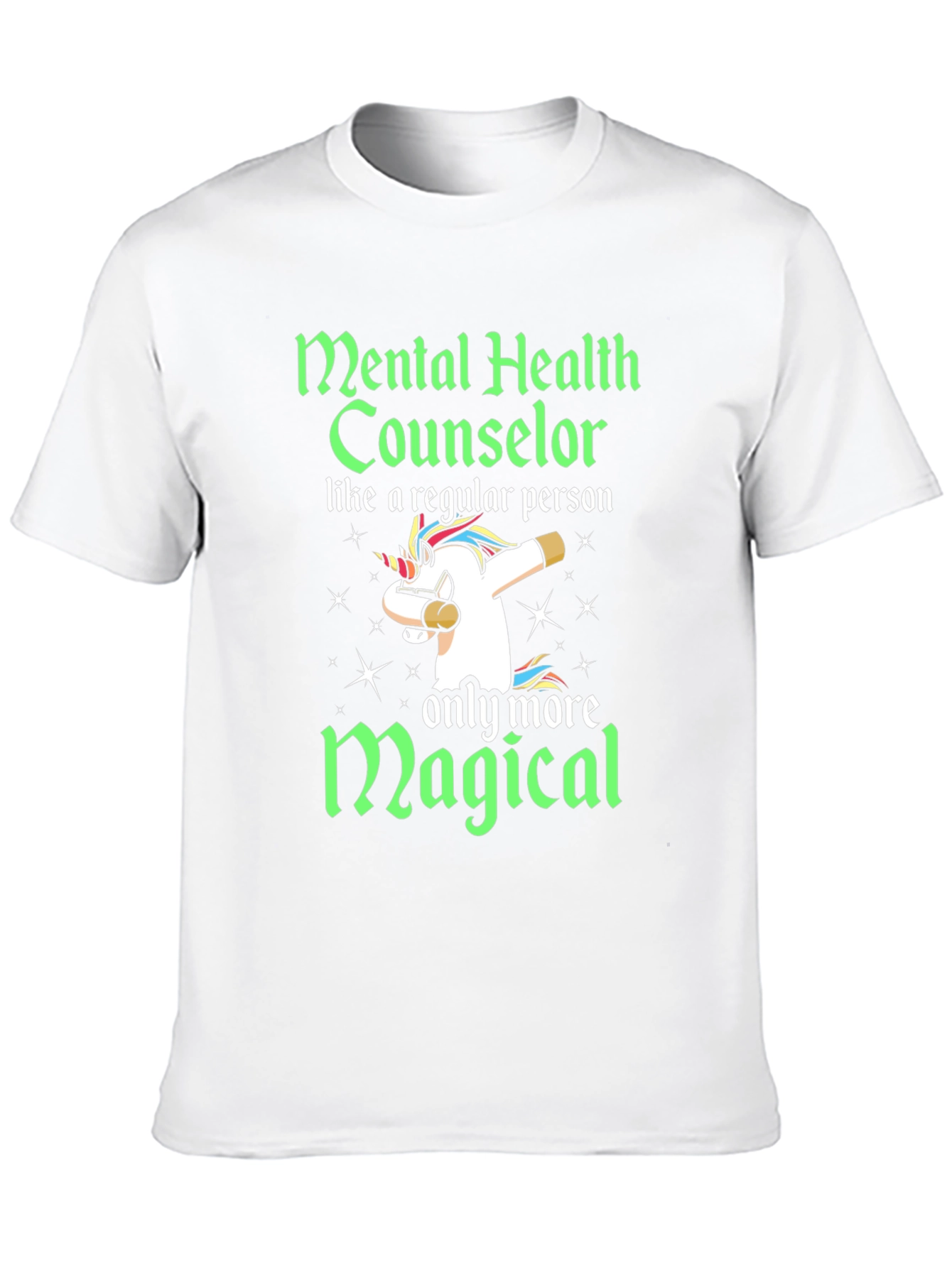 Black Mental Health Counselor Unicorn Graphic T-Shirt view 10