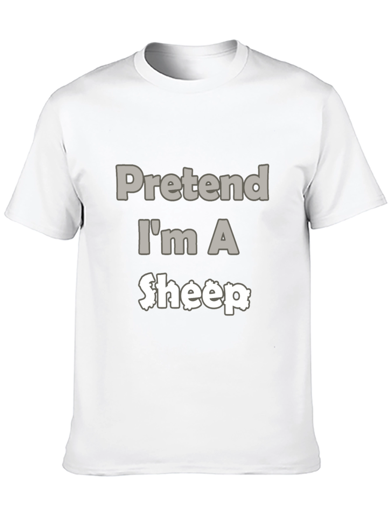 Black Pretend I'm A Sheep Black T-Shirt view 10