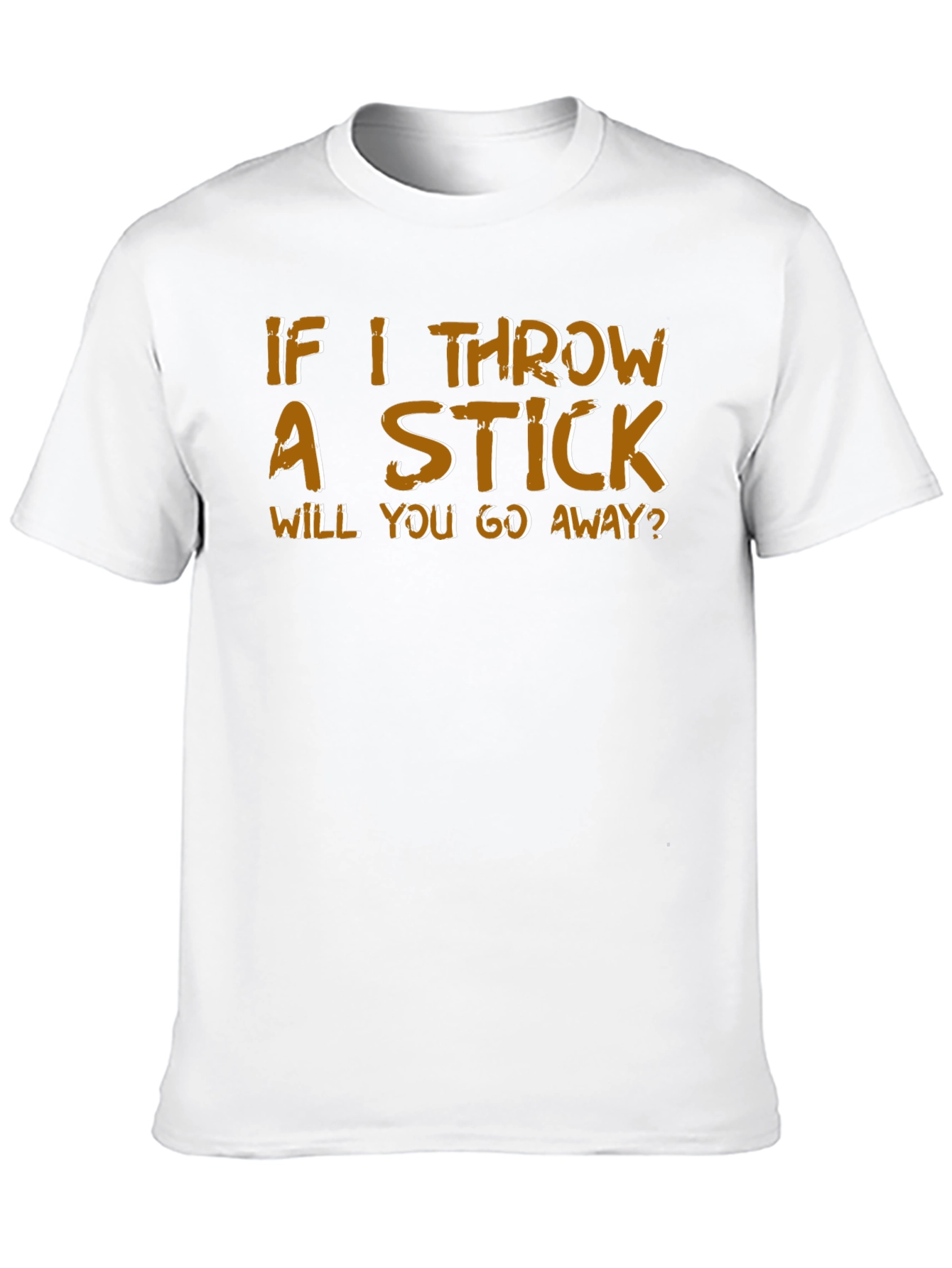 Black Humorous 'If I Throw a Stick' Graphic Tee view 10