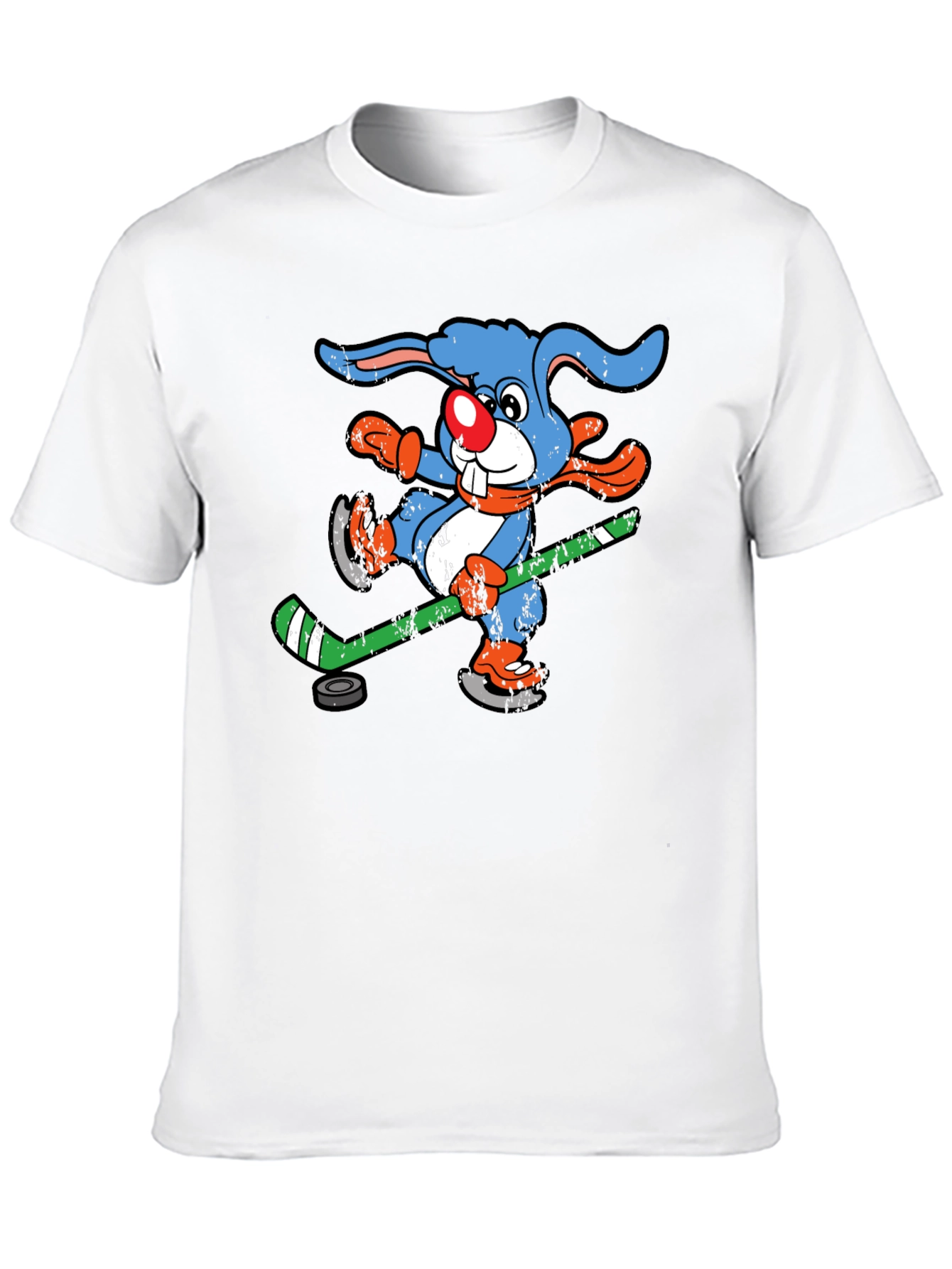 Black Funny Hockey Bunny T-Shirt view 10