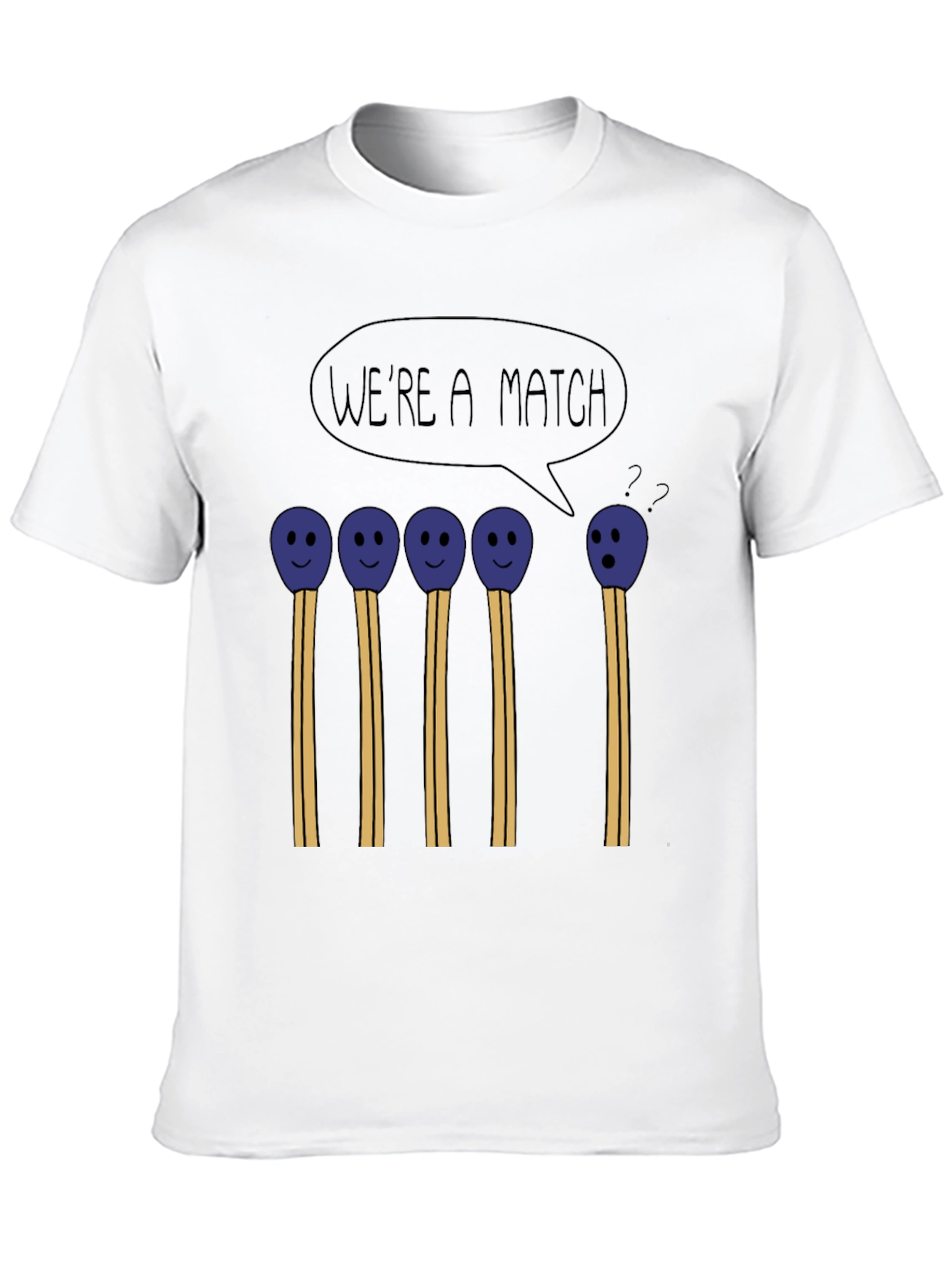 Black We're a Match Funny Graphic T-Shirt view 10