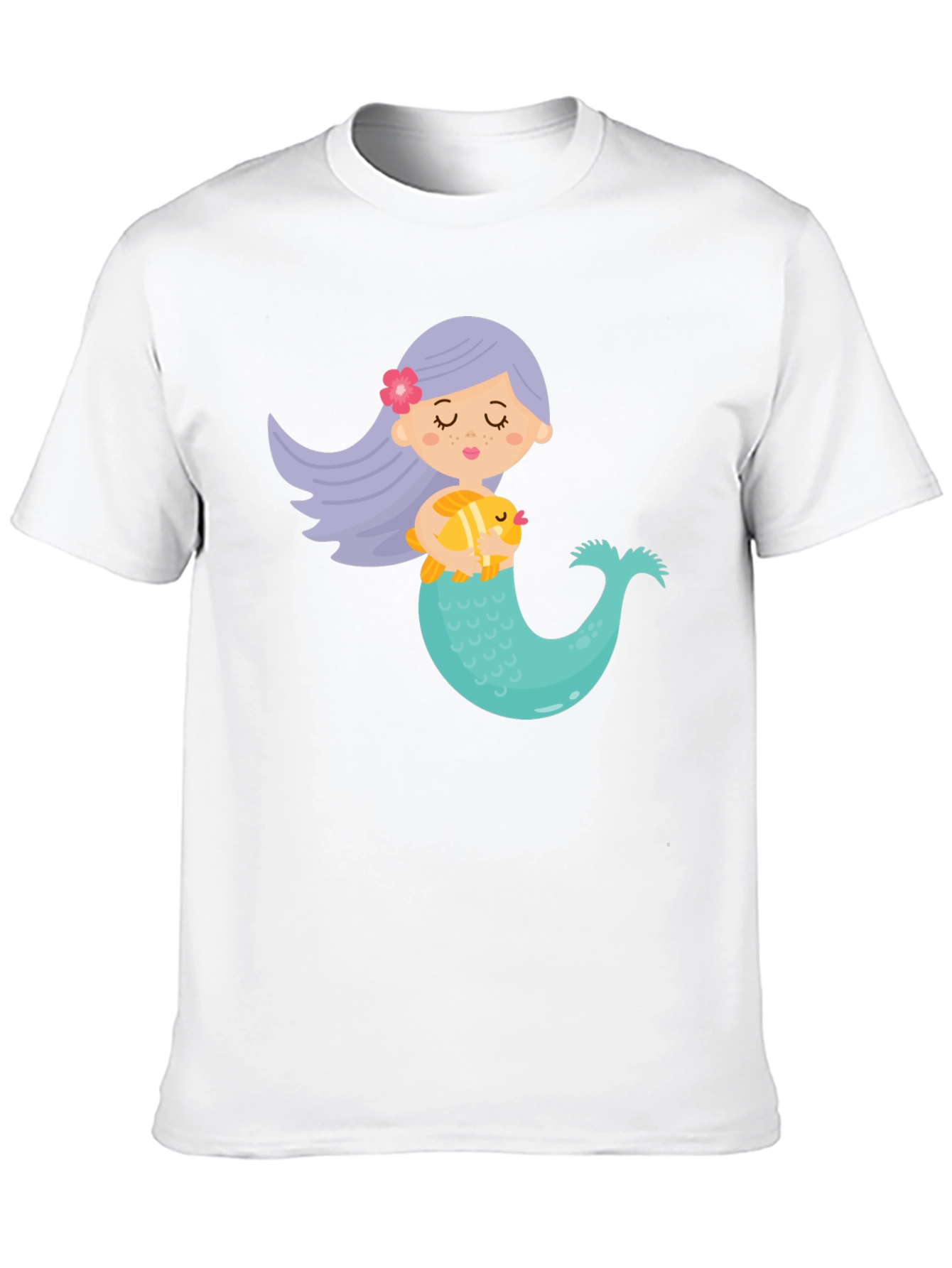 Black Cute Mermaid Graphic Tee - Black Unisex T-Shirt view 10