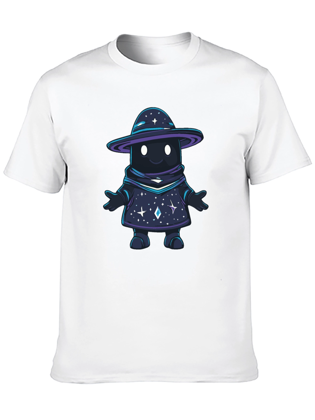 Black Galaxy Wizard Graphic T-Shirt - Unisex Black Tee view 10