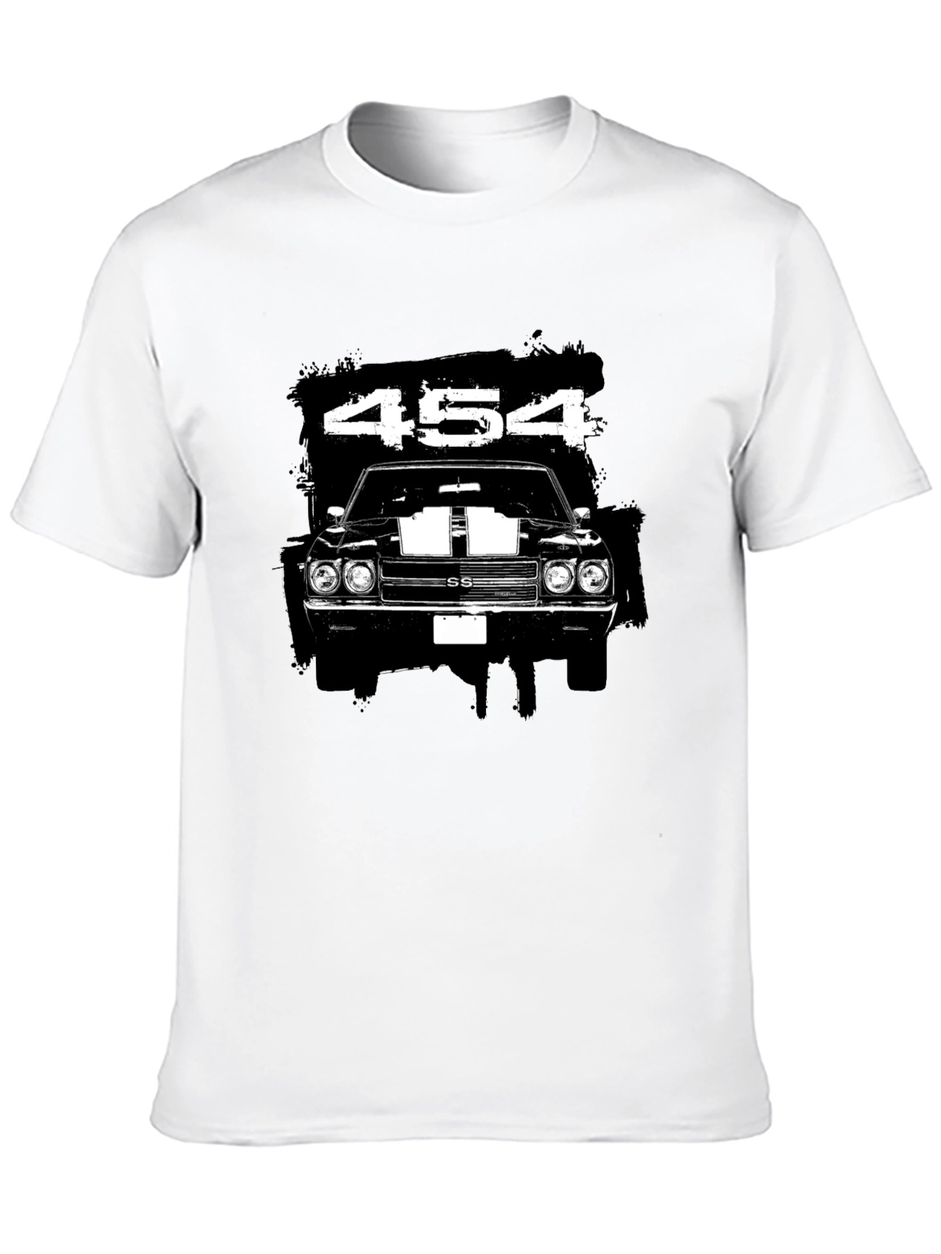 Black 454 Muscle Car Graphic Black T-Shirt view 10