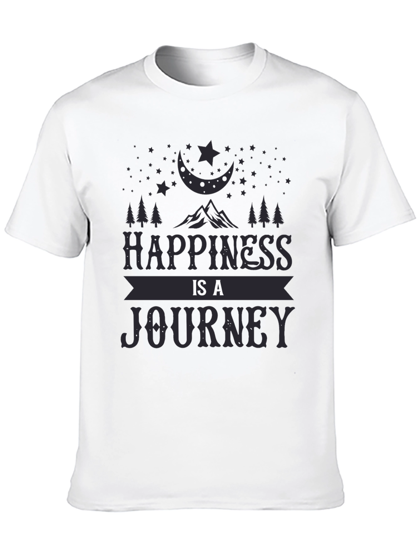 Black Happiness Is A Journey Black T-Shirt view 10