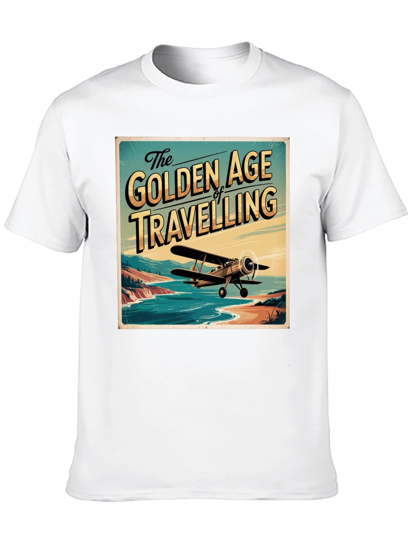 Black Golden Age of Travelling Graphic Tee view 10