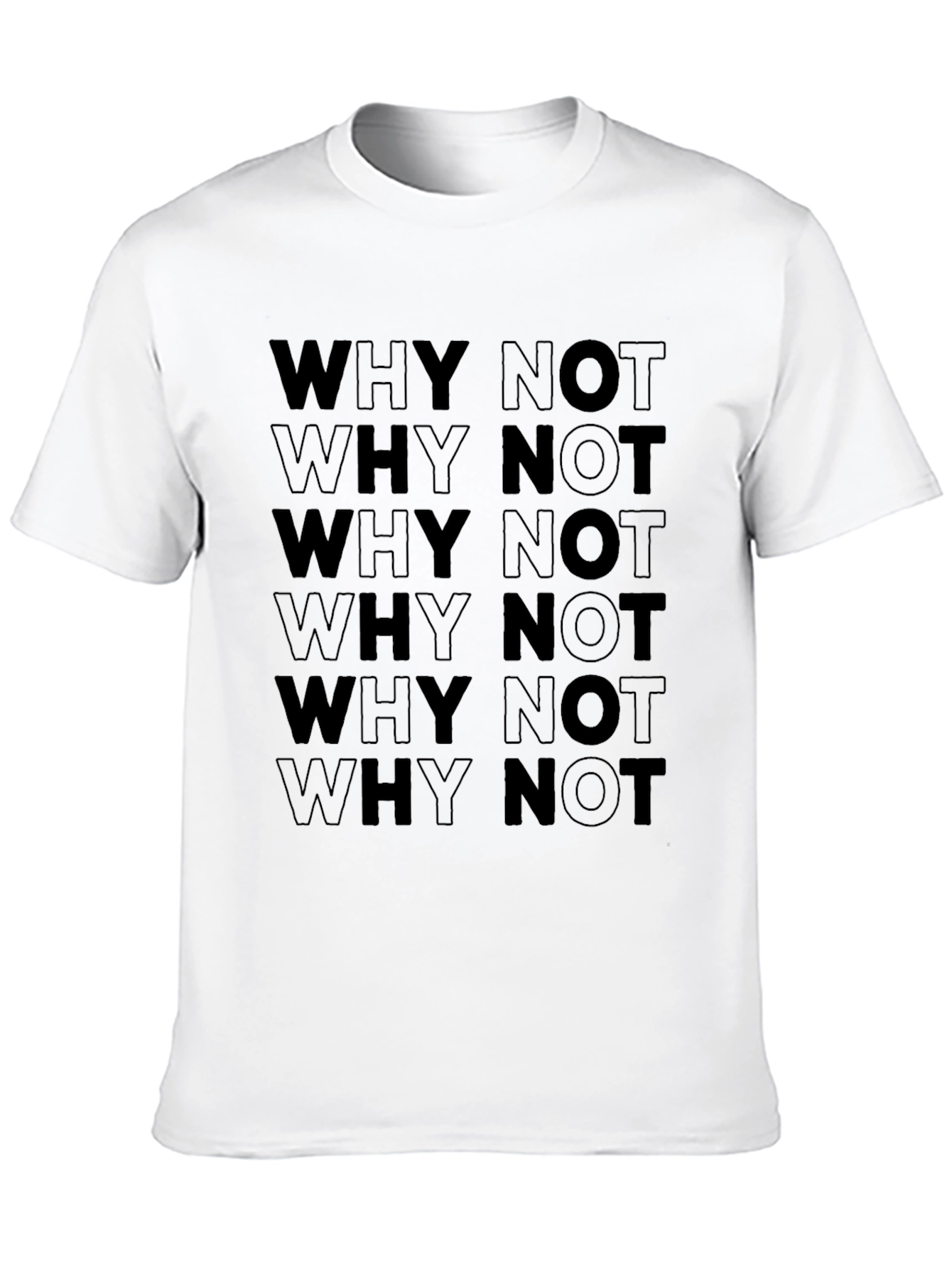 Black Why Not Graphic Tee - Black Crew Neck T-Shirt view 10