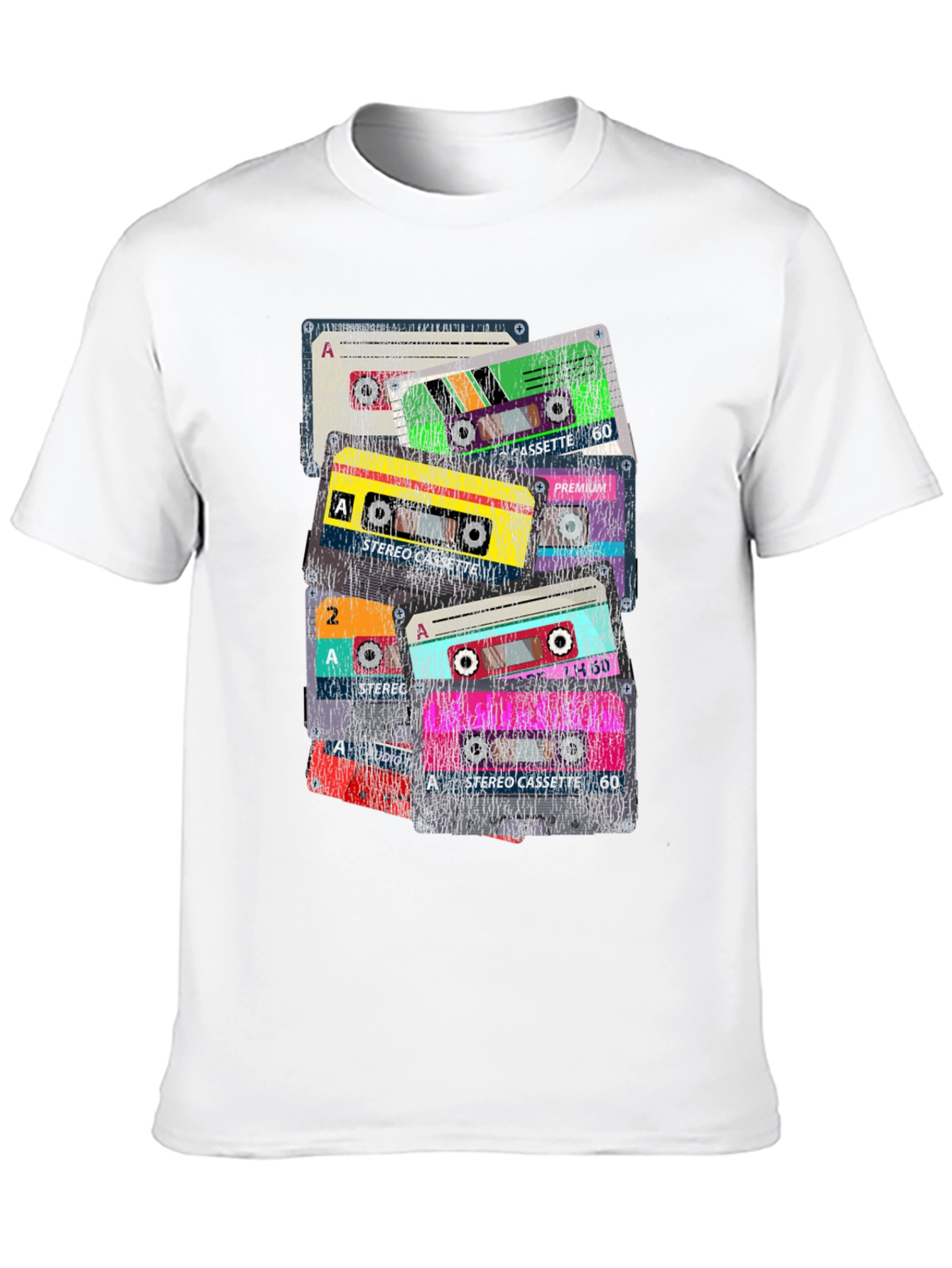 Black Retro Cassette Tape Graphic T-Shirt view 10