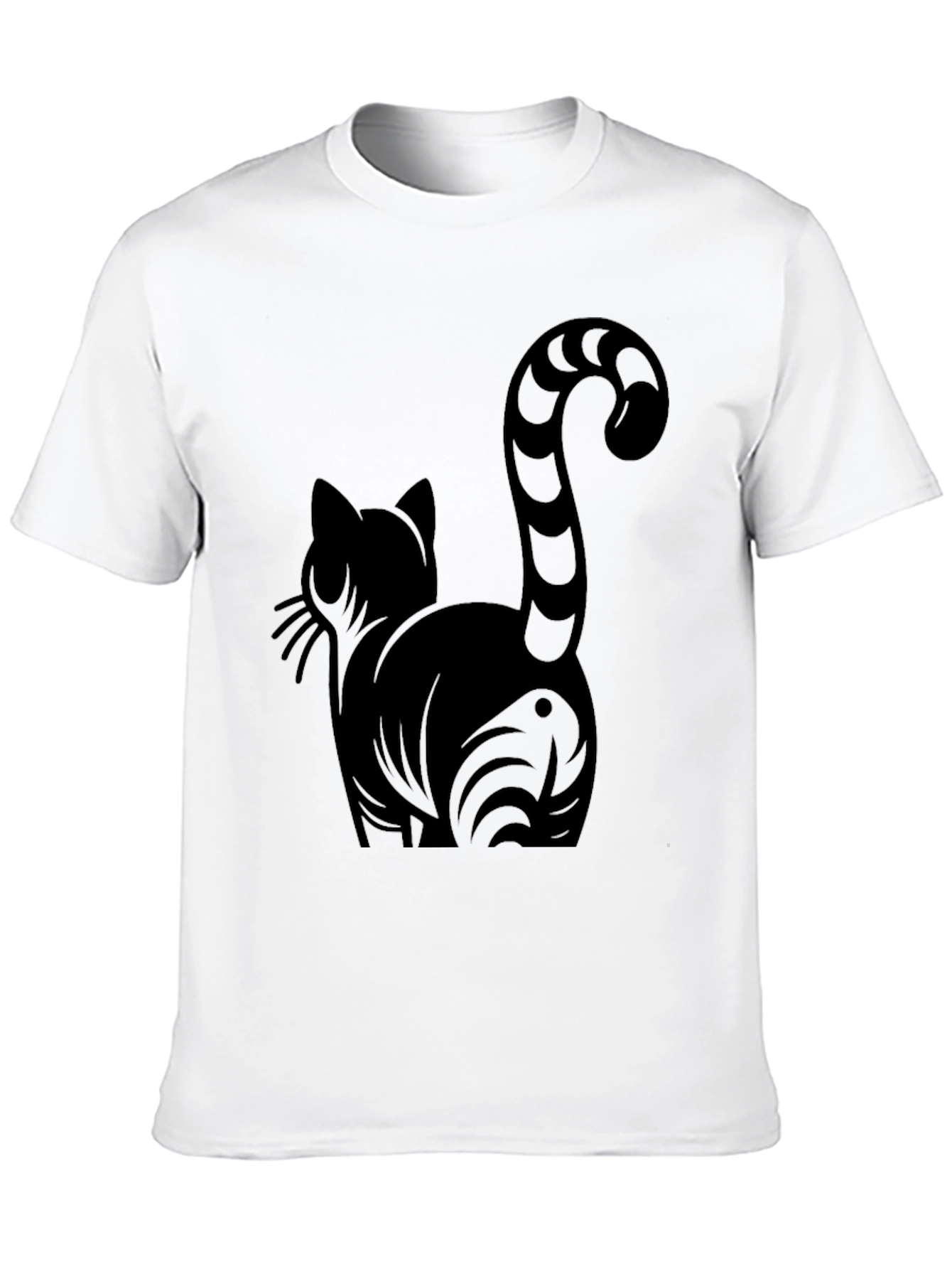 Black Stylish Black Cat Graphic Tee view 10