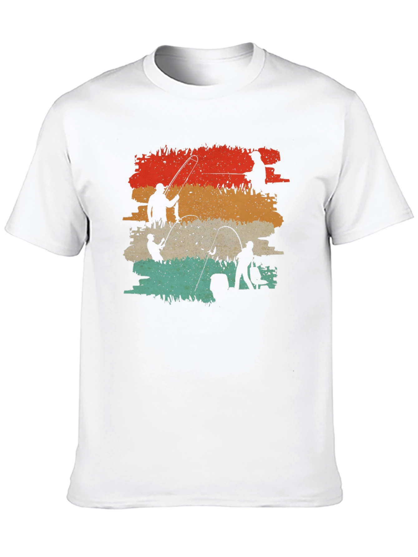 Black Vintage Fishing Silhouette Graphic Tee view 10