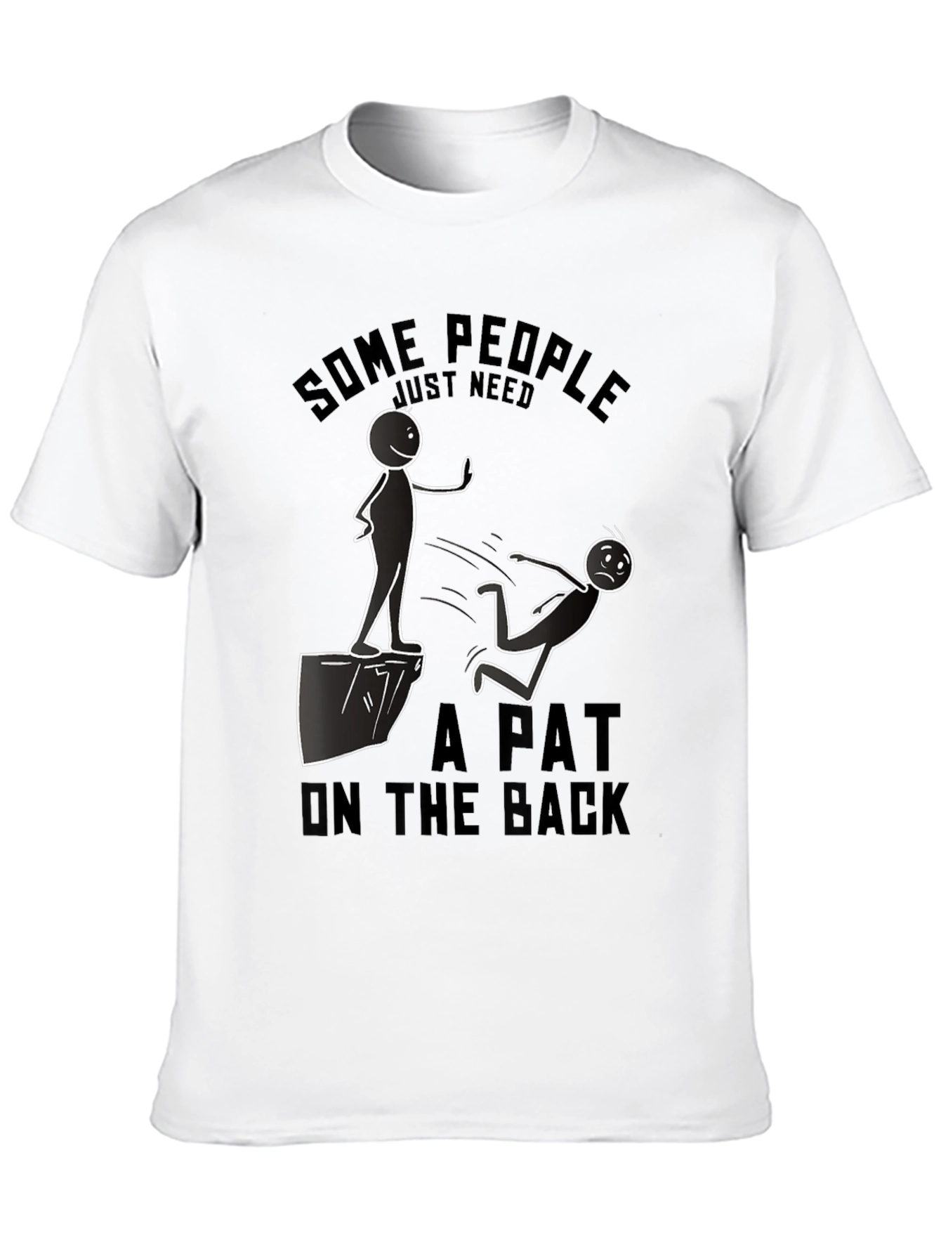 Black Humorous "A Pat on the Back" Graphic T-Shirt view 10