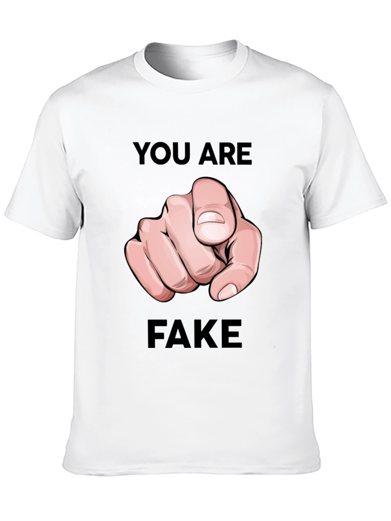 Black You Are Fake T-Shirt - Pointing Finger Design view 10