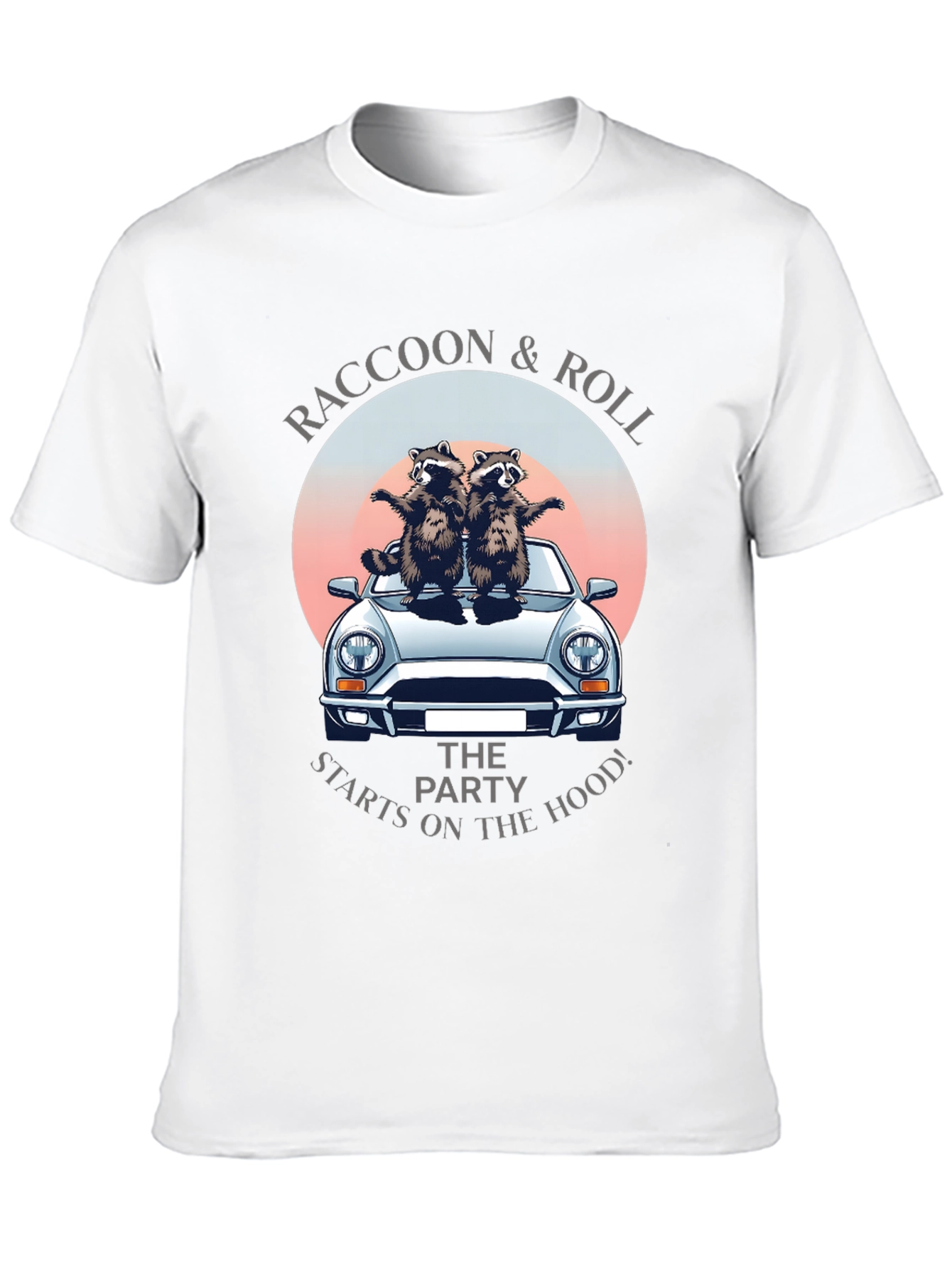 Black Raccoon & Roll Tee - Party on the Hood view 10