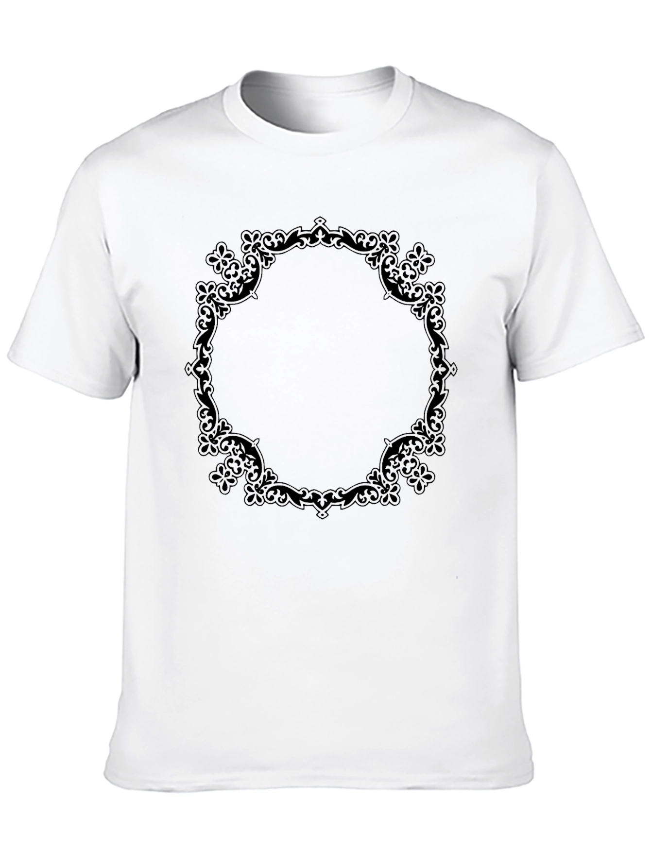 Elegant Black Ornate Circle T-Shirt - 10