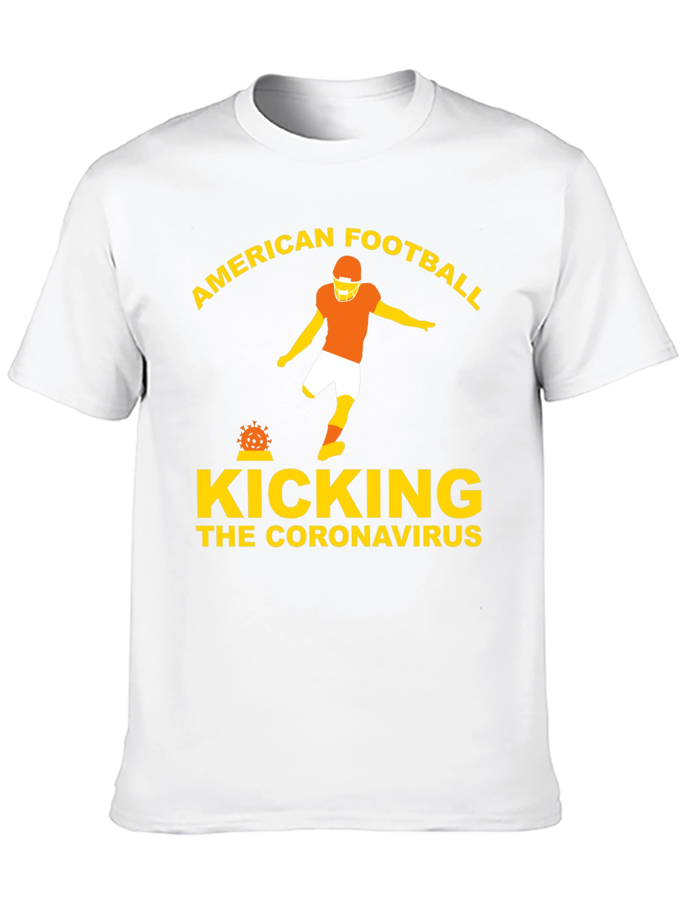 Black American Football Kicking Coronavirus Graphic Tee view 10