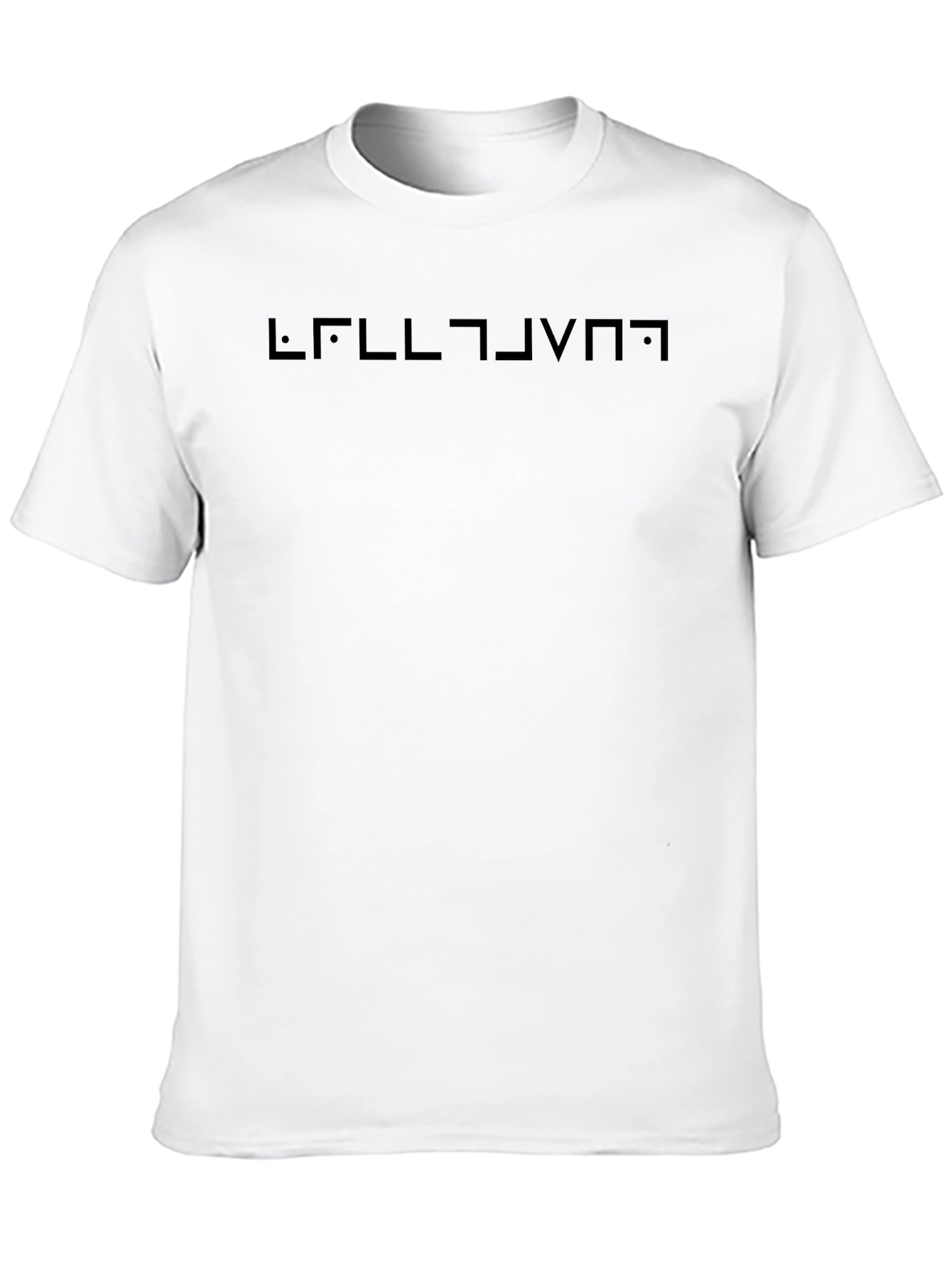 Black Men's Black T-Shirt with Alien Text Design view 10
