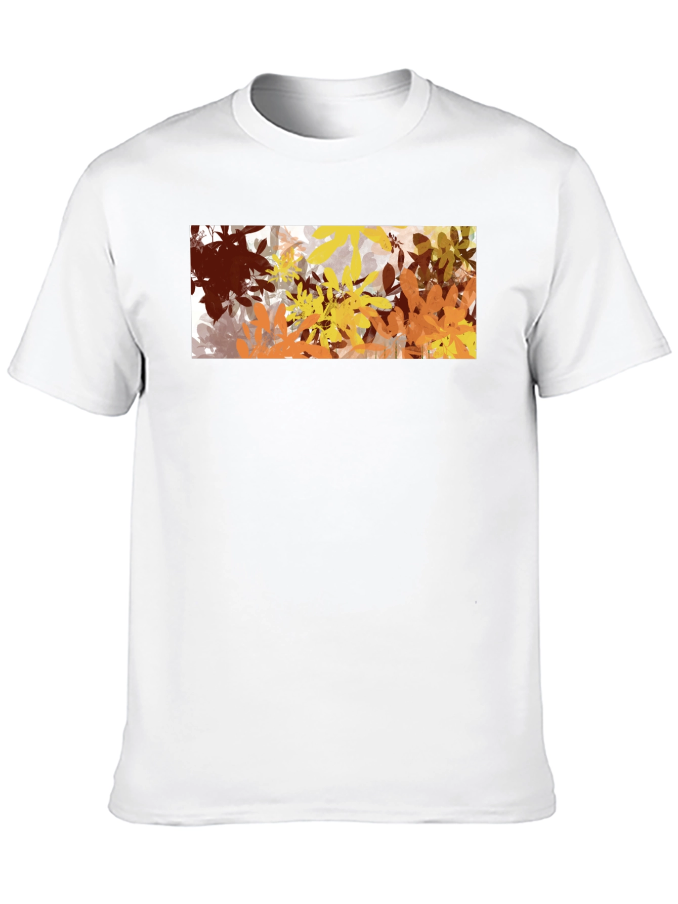 Black Abstract Autumn Leaves Graphic Black T-Shirt view 10