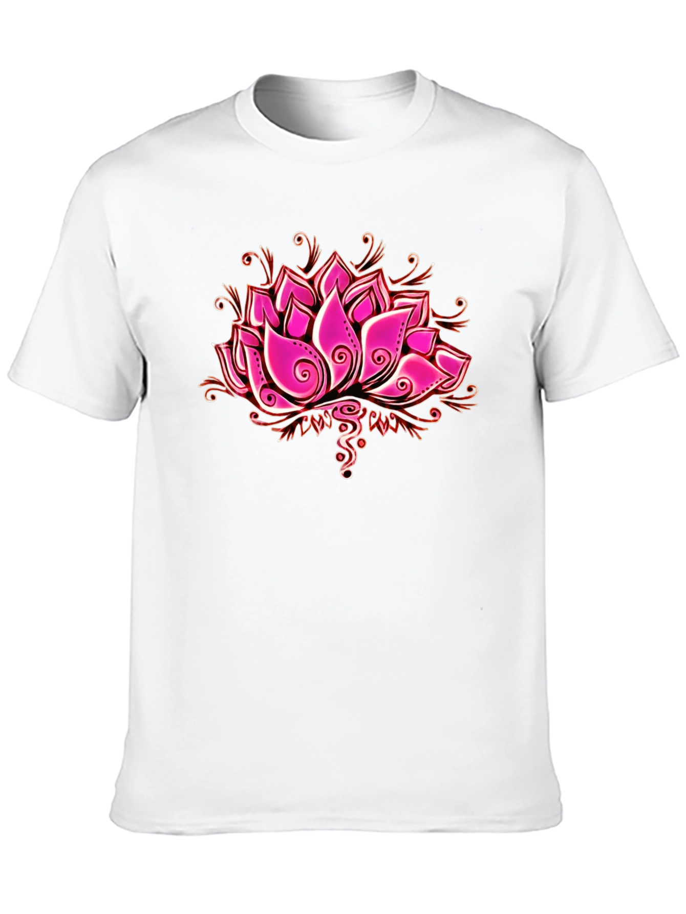 Black Lotus Flower Graphic T-Shirt view 10