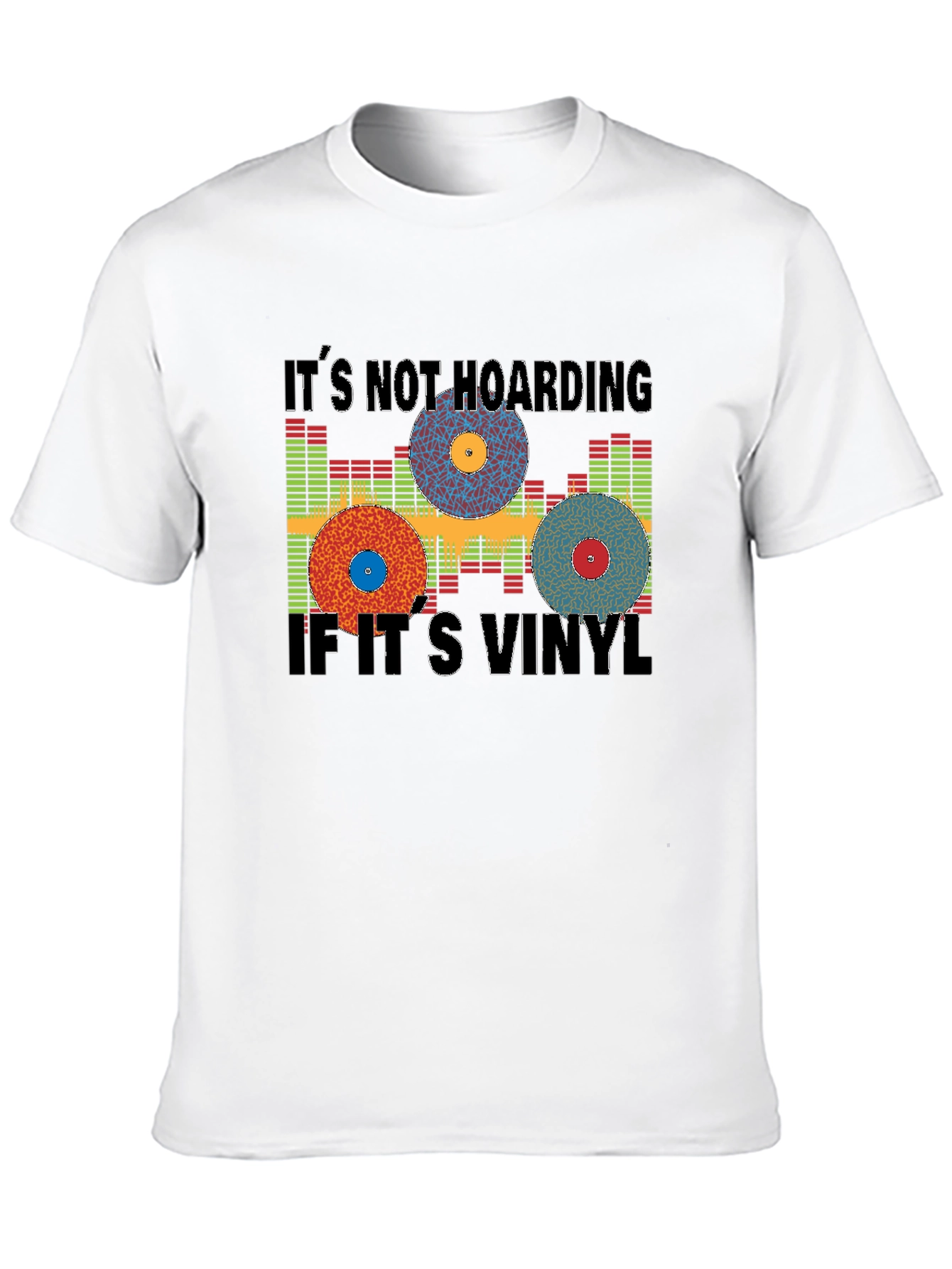 Black It's Not Hoarding if It's Vinyl Black T-Shirt view 10
