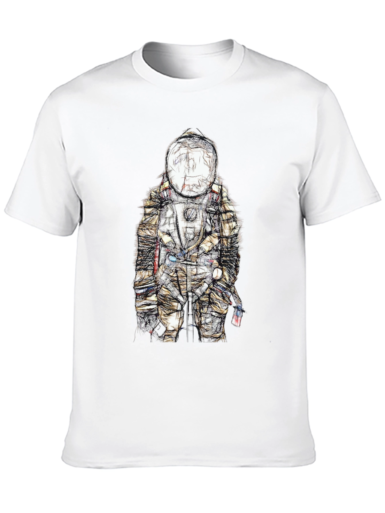 Black Astronaut Sketch Graphic Tee - Black view 10