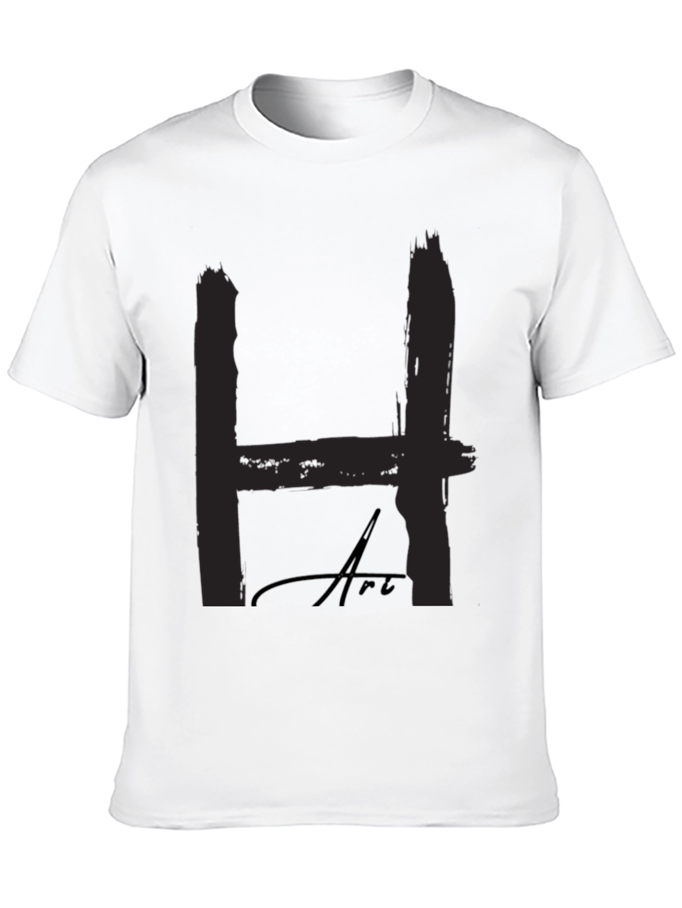 Black Bold "H" Art Black T-Shirt: Statement Style view 10