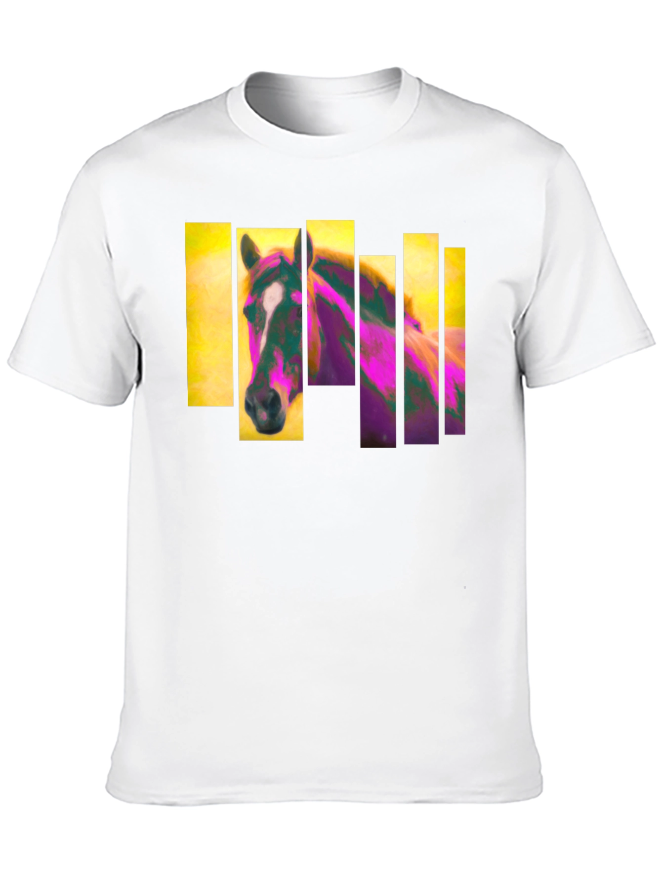 Black Abstract Horse Graphic Black T-Shirt view 10