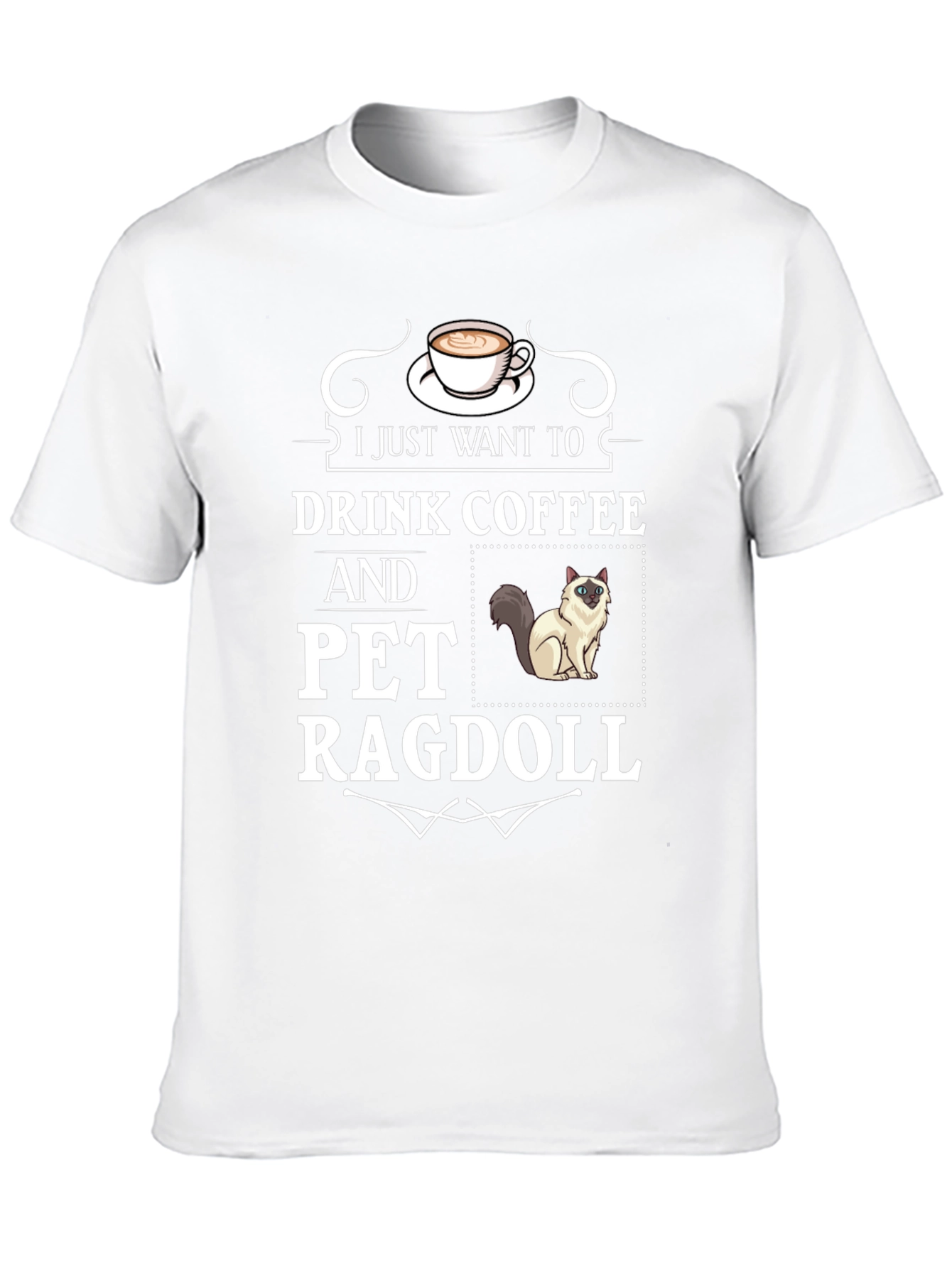 Black Drink Coffee & Pet Ragdoll T-Shirt - Cute Cat Lover Tee view 10
