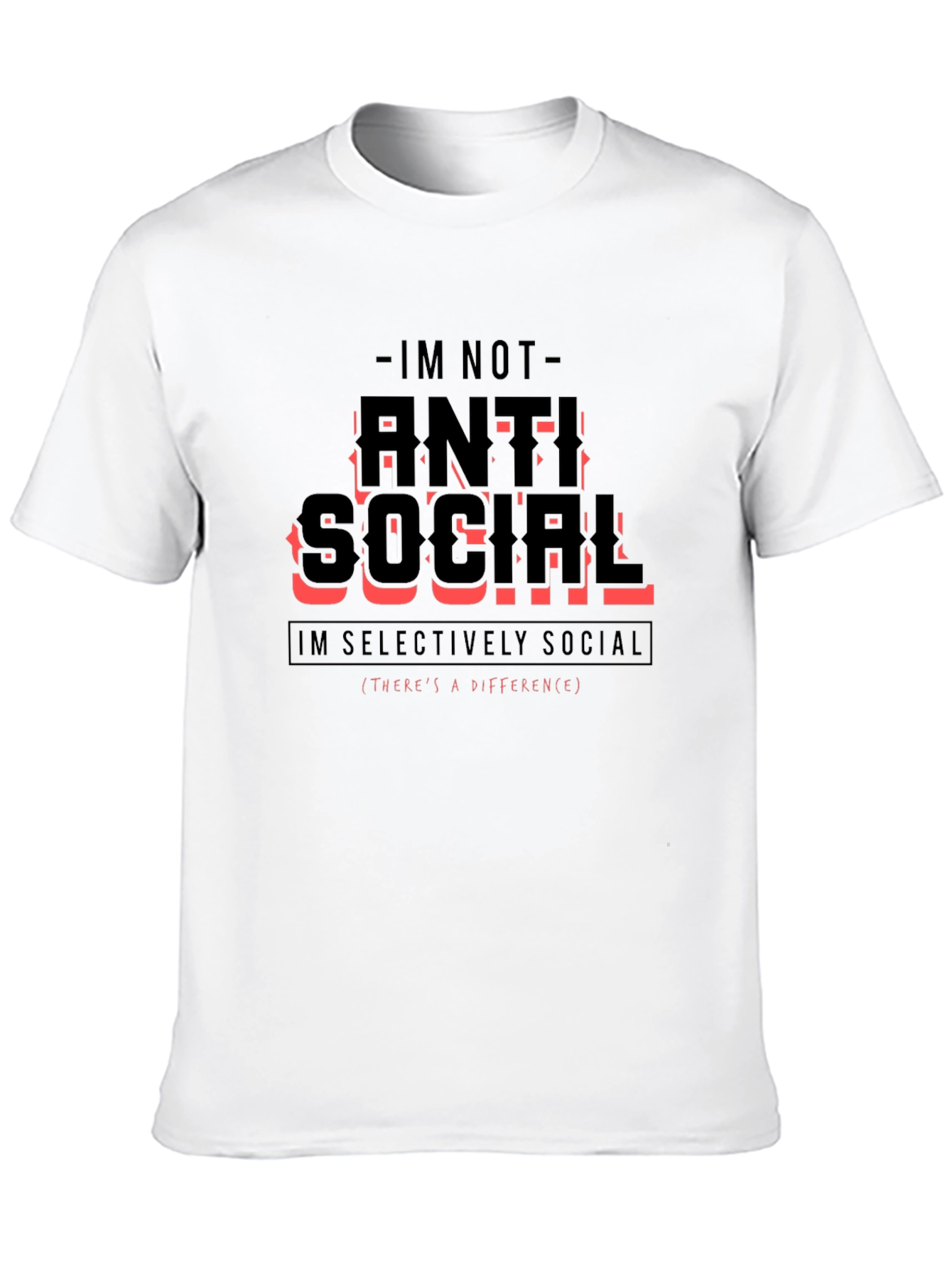 Black Anti Social Selectively Social Funny T-Shirt view 10
