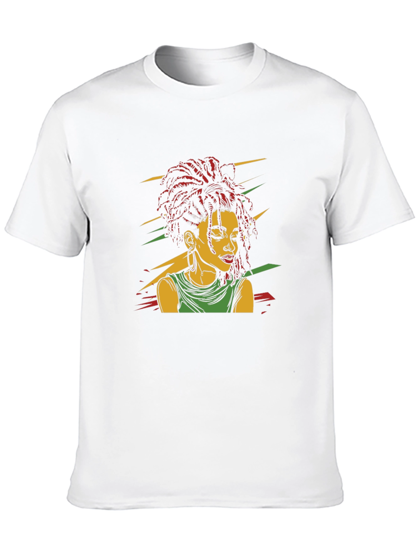 Black Rasta Woman Graphic Black T-Shirt view 10