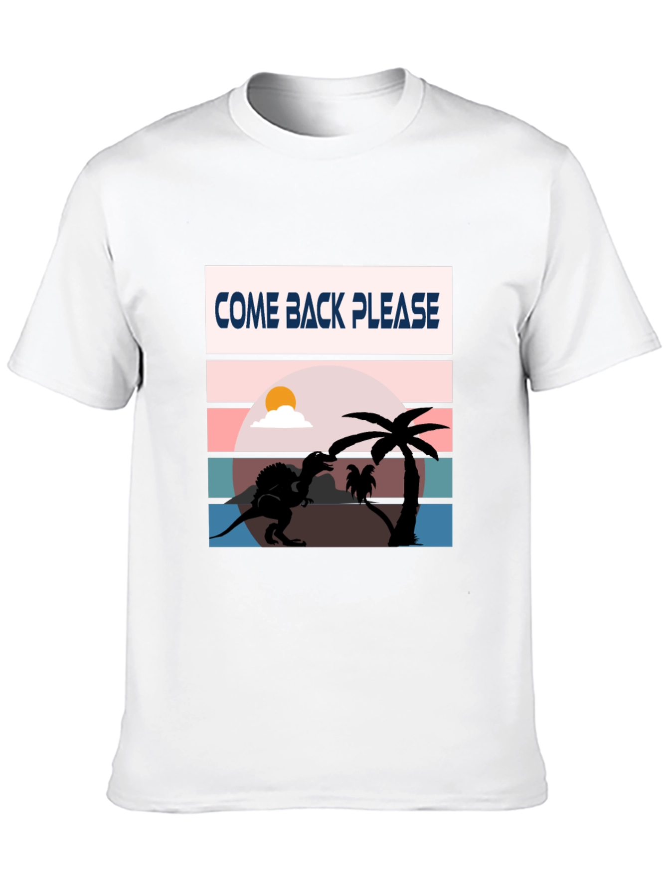 Black Come Back Please Dinosaur Graphic T-Shirt view 10