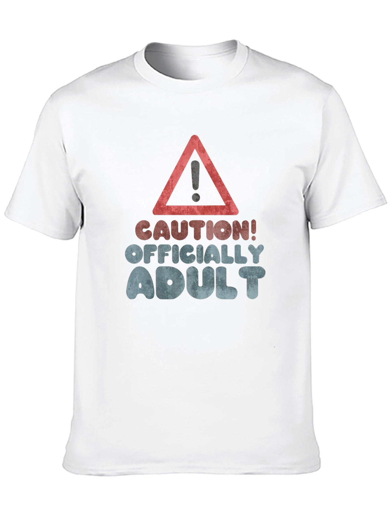 Black Caution! Officially Adult Black Graphic T-Shirt view 10